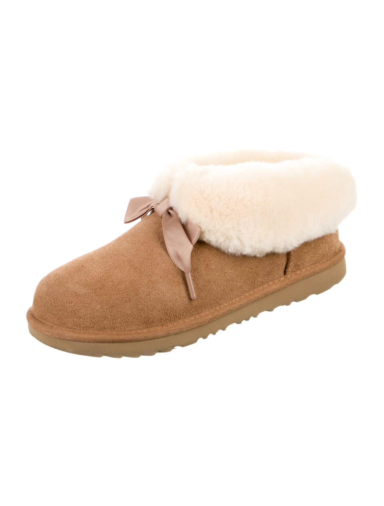 UGG Suede Fur Trim Mules