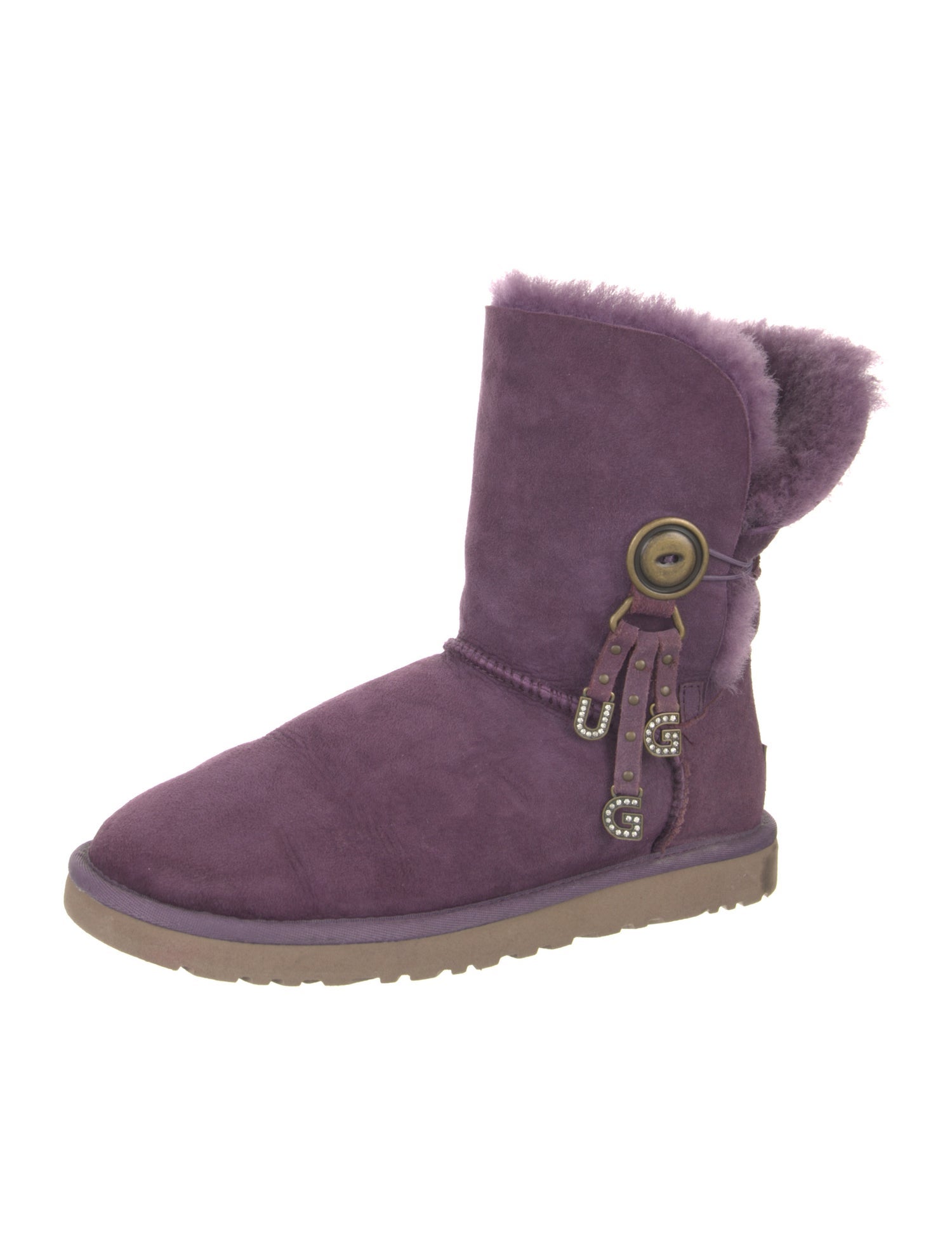 UGG Suede Crystal Embellishments Boots