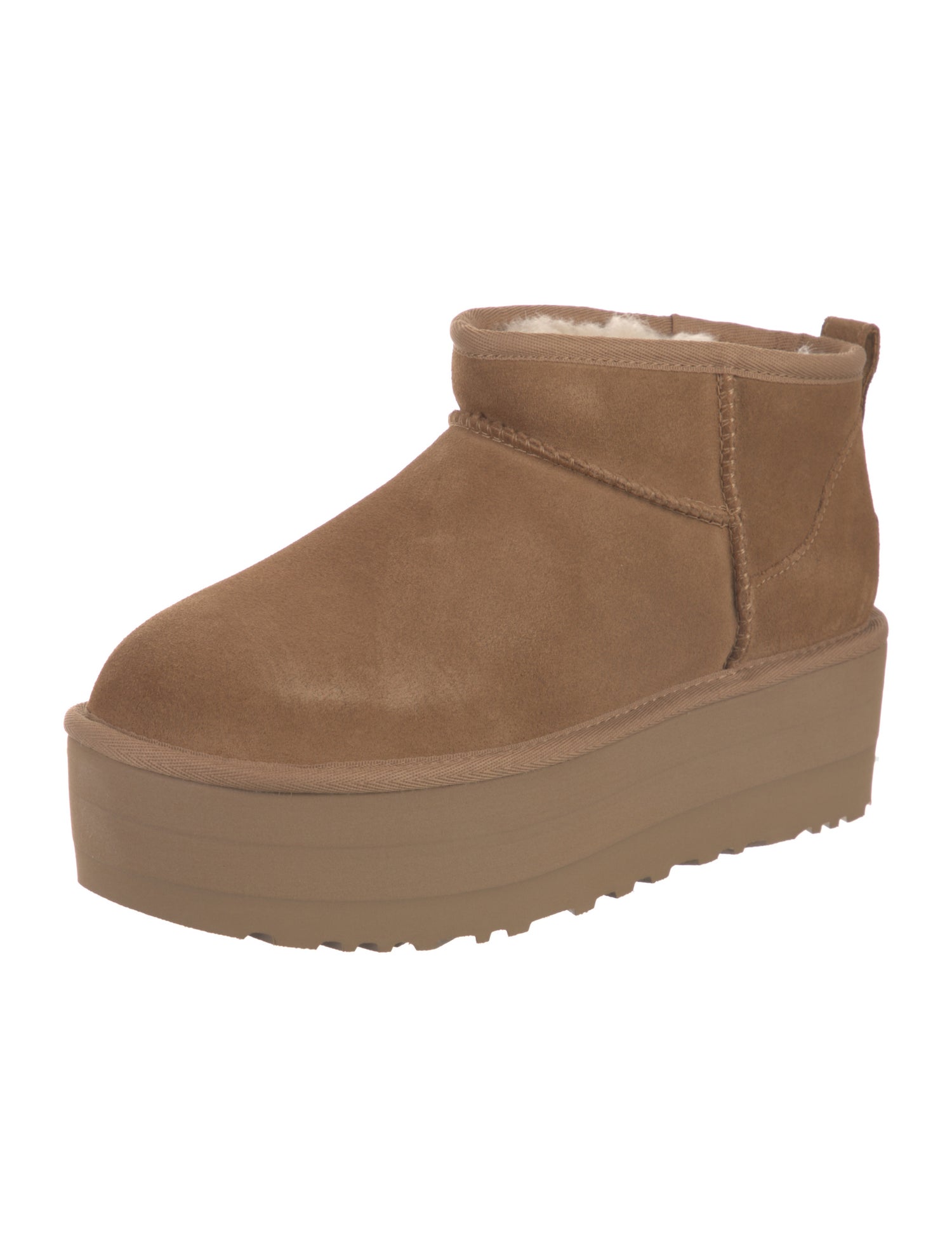 UGG Suede Fur Trim Boots
