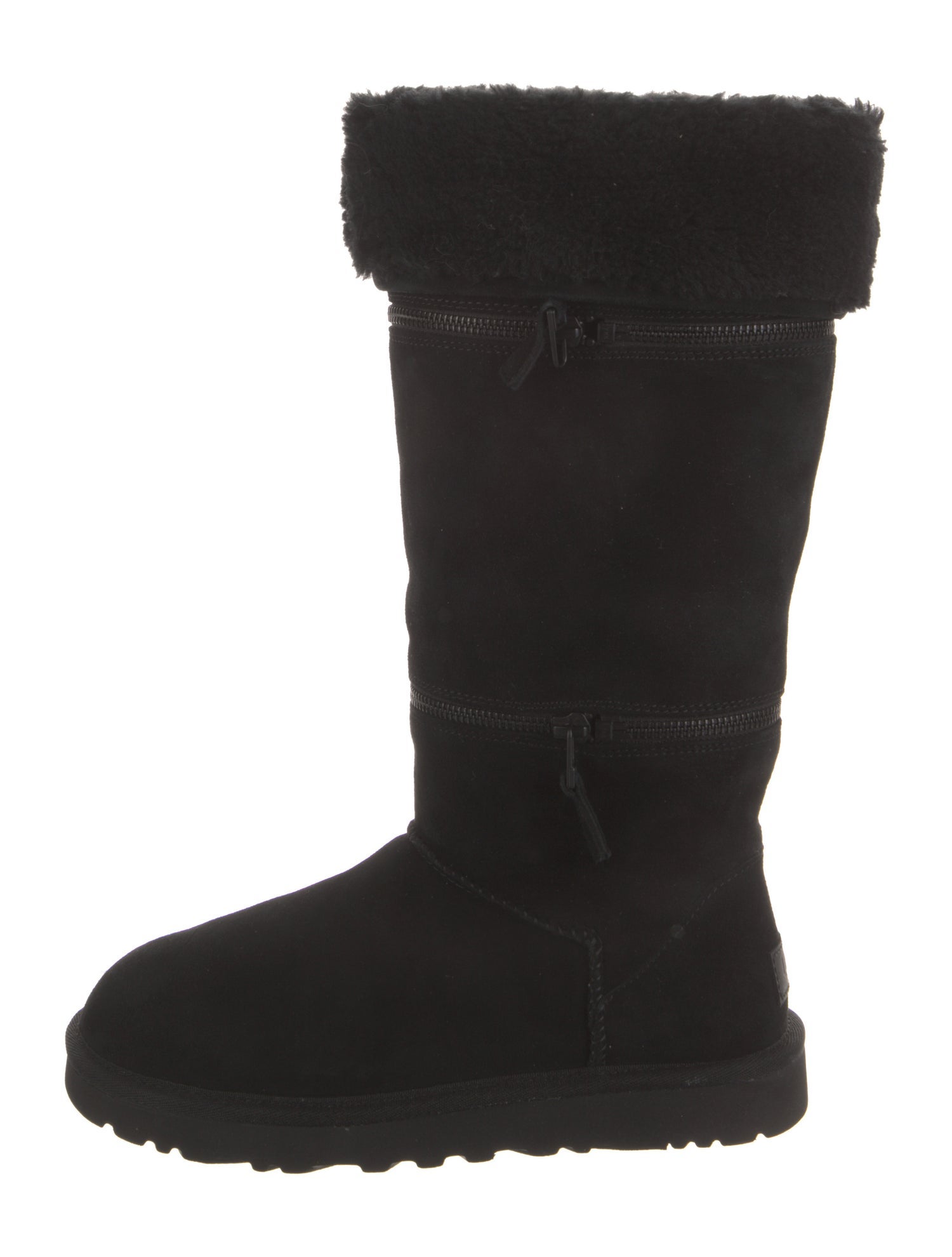 UGG Suede Fur Trim Boots