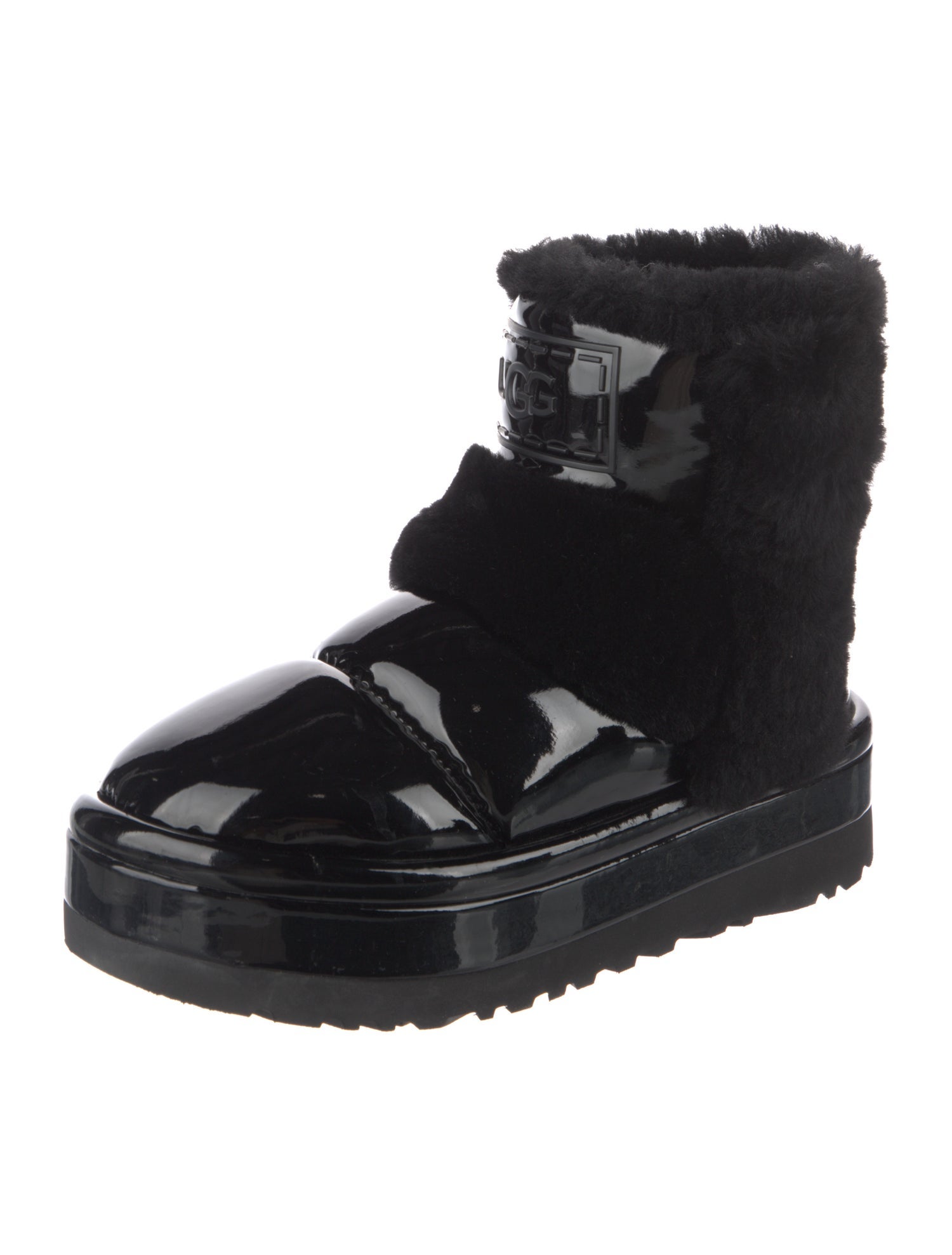 UGG Nylon Fur Trim Boots