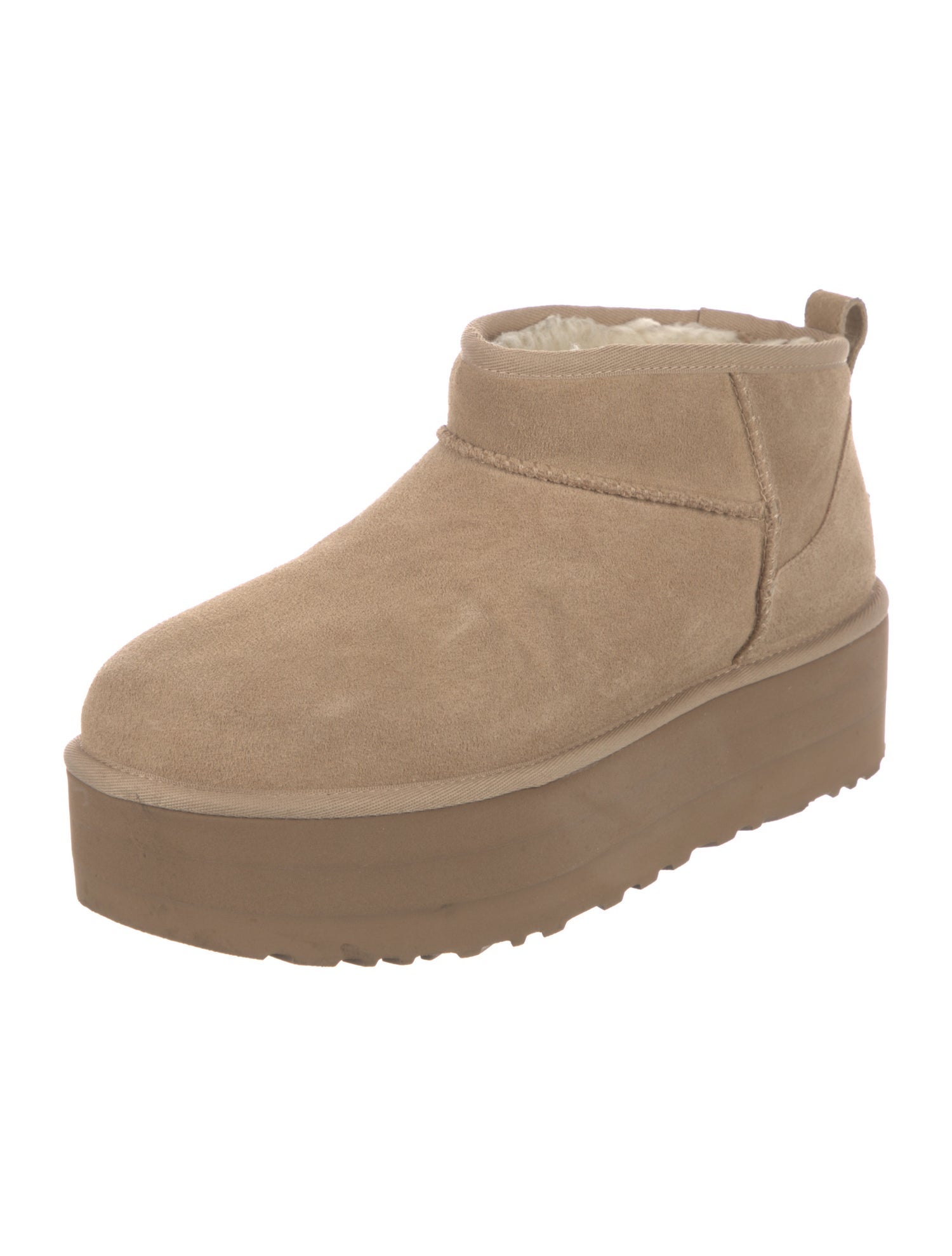 UGG Suede Fur Trim Boots