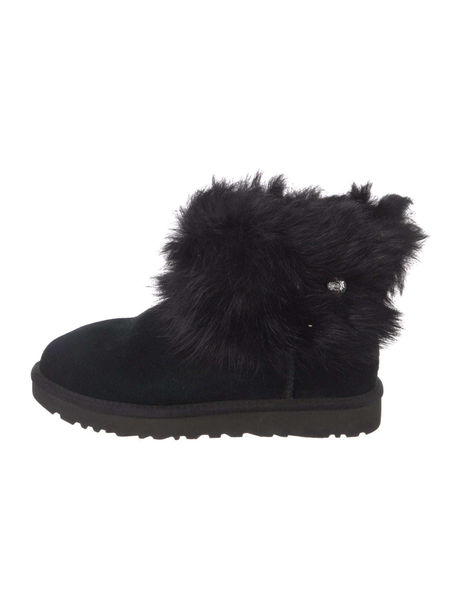 UGG Suede Fur Trim Boots