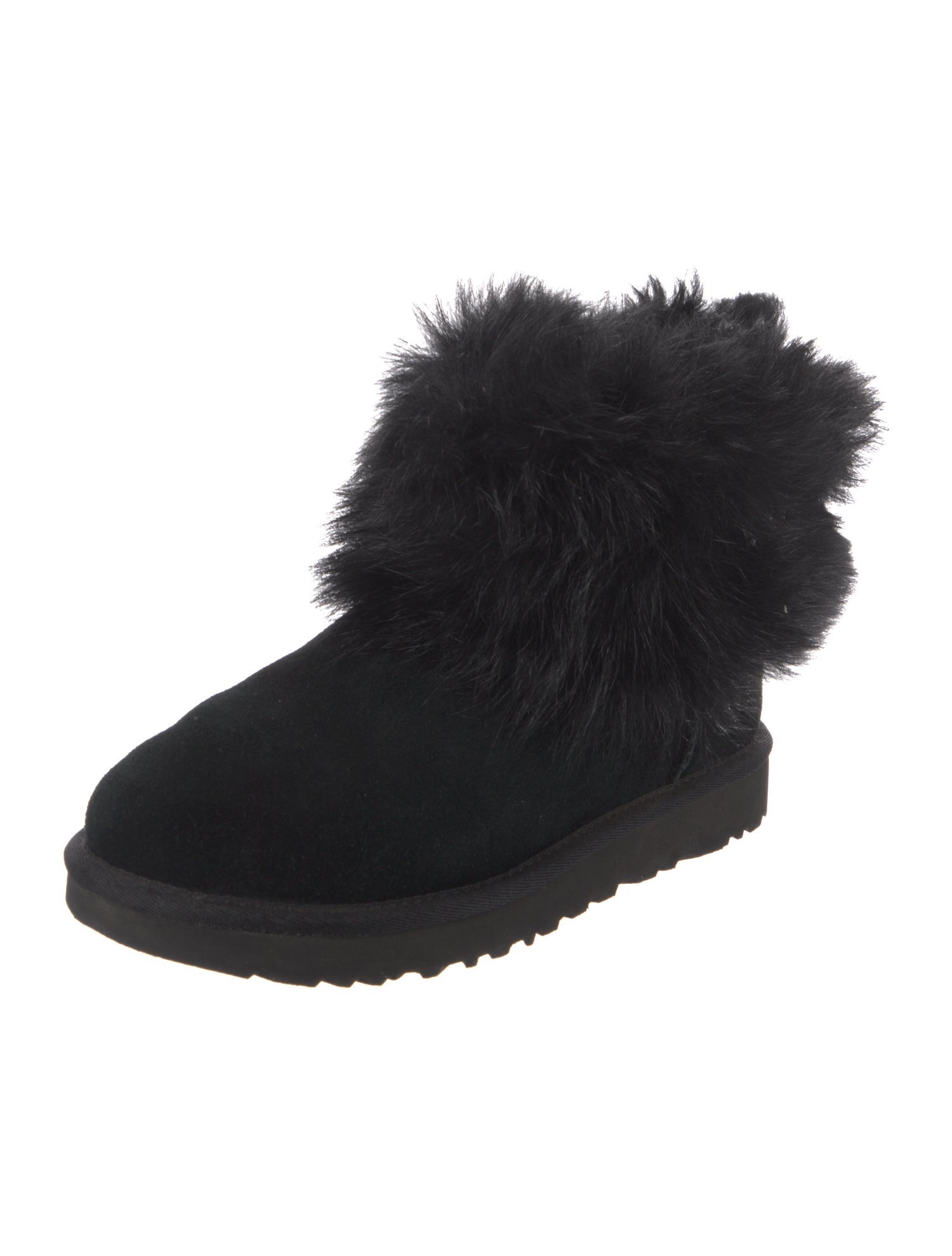 UGG Suede Fur Trim Boots