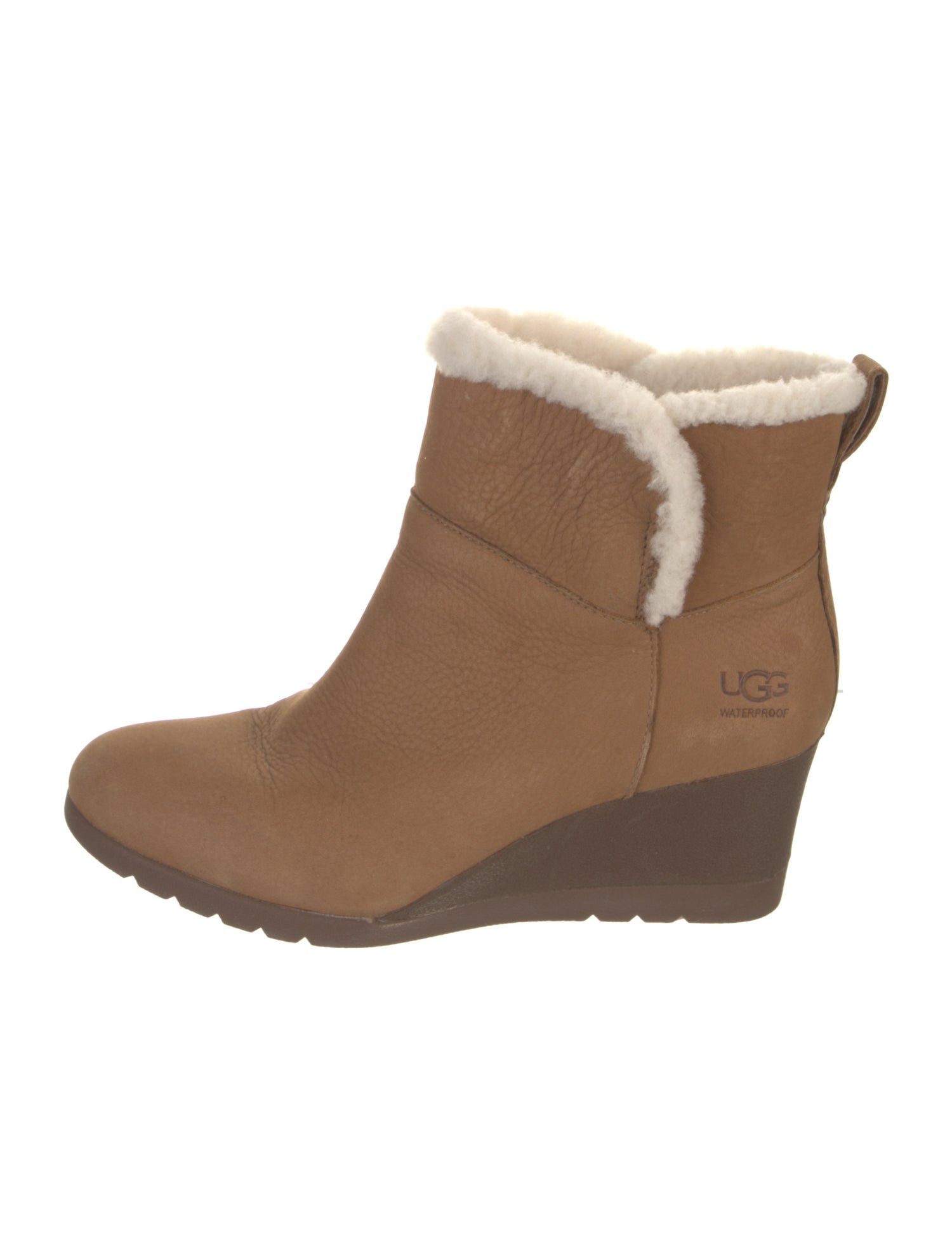UGG Suede Fur Trim Boots