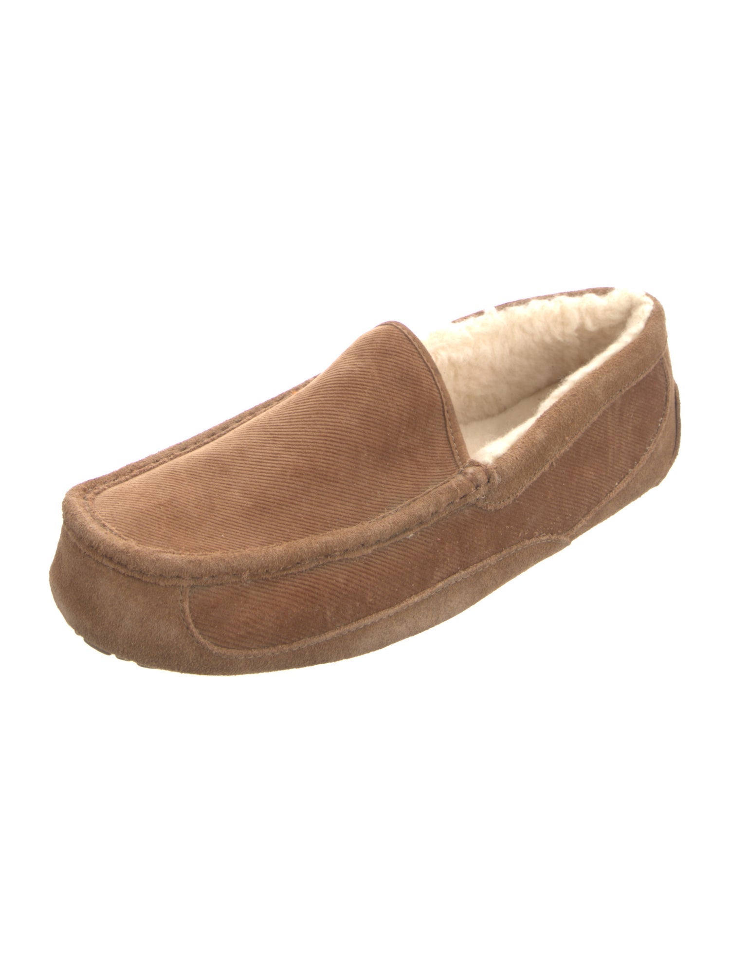UGG Suede Fur Trim Slippers