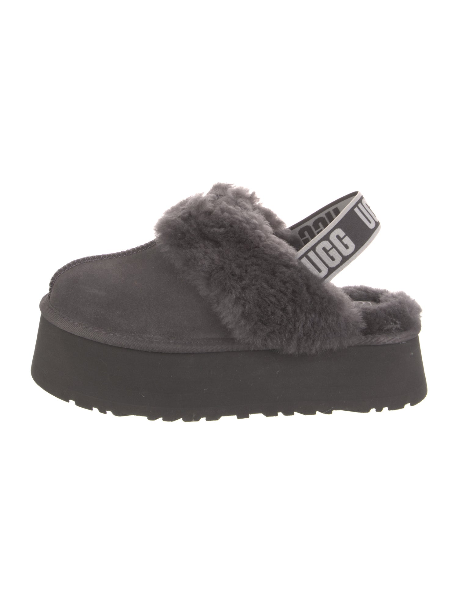 UGG Suede Fur Trim Slingback Flats