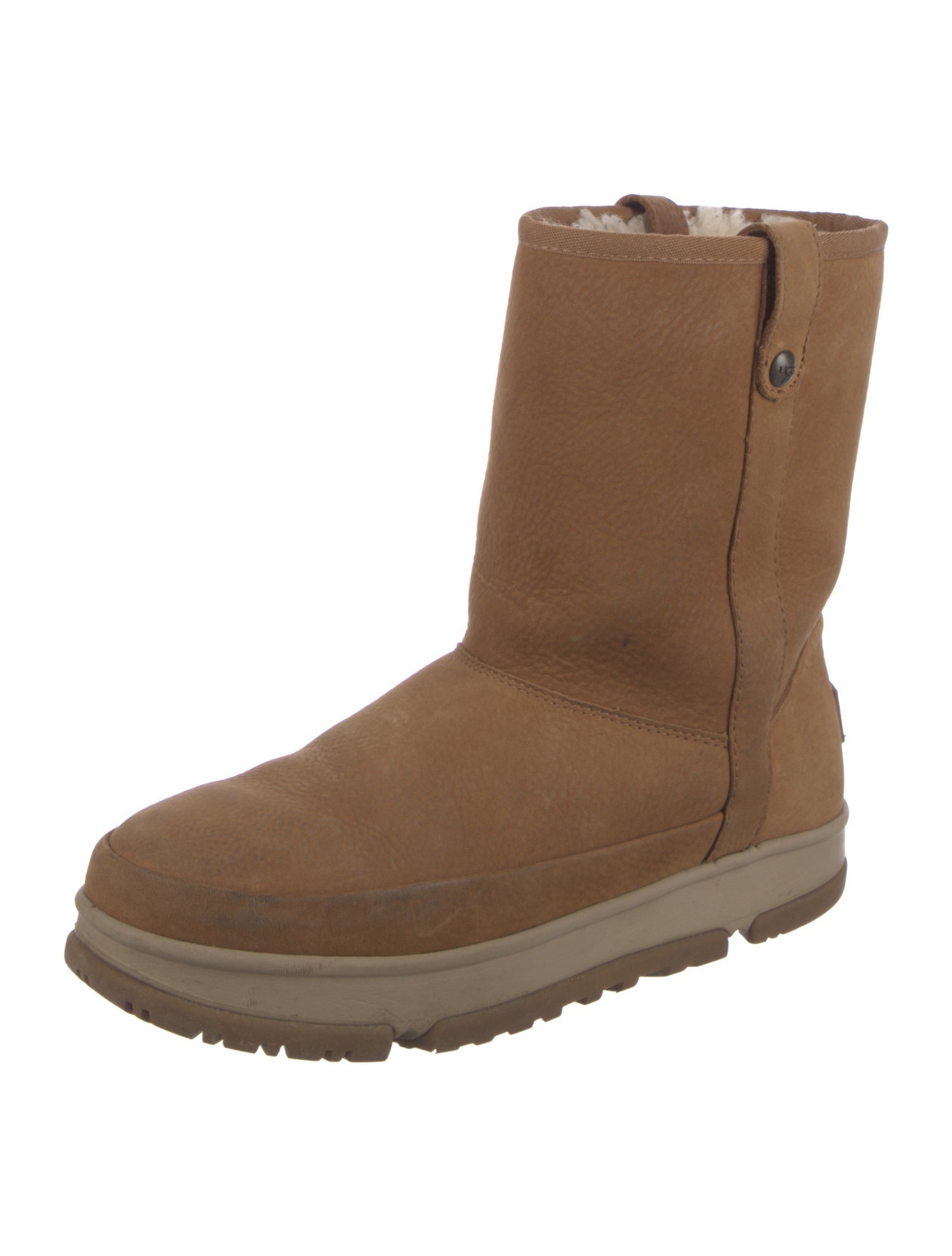 UGG Leather Fur Trim Boots