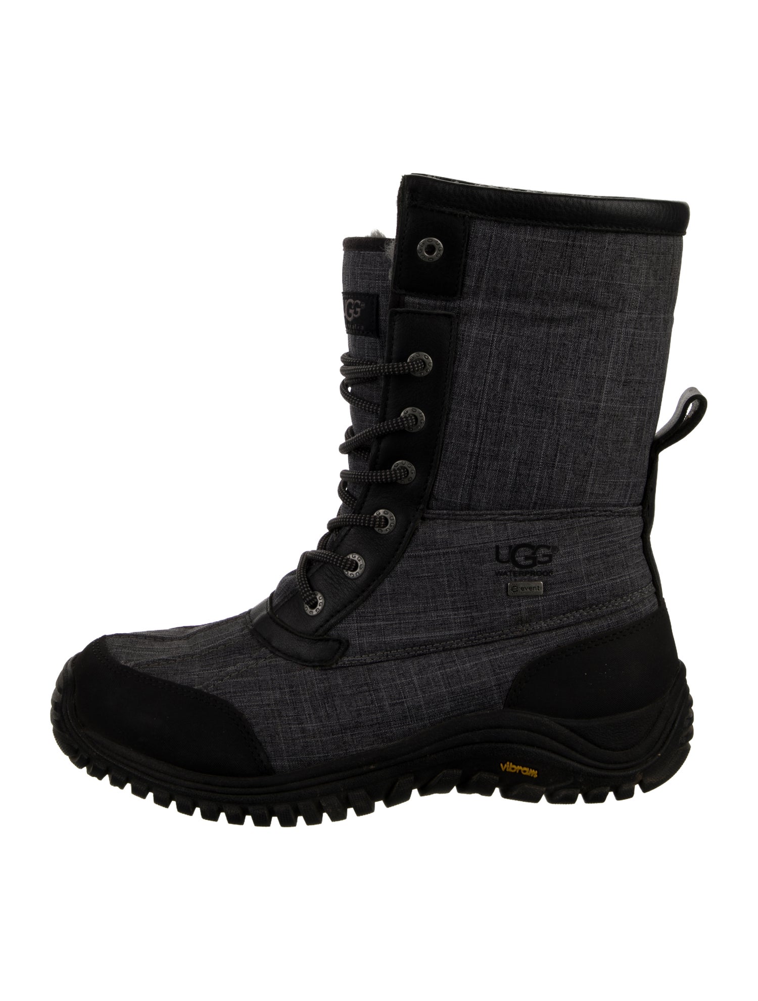 UGG Fur Trim Lace-Up Boots