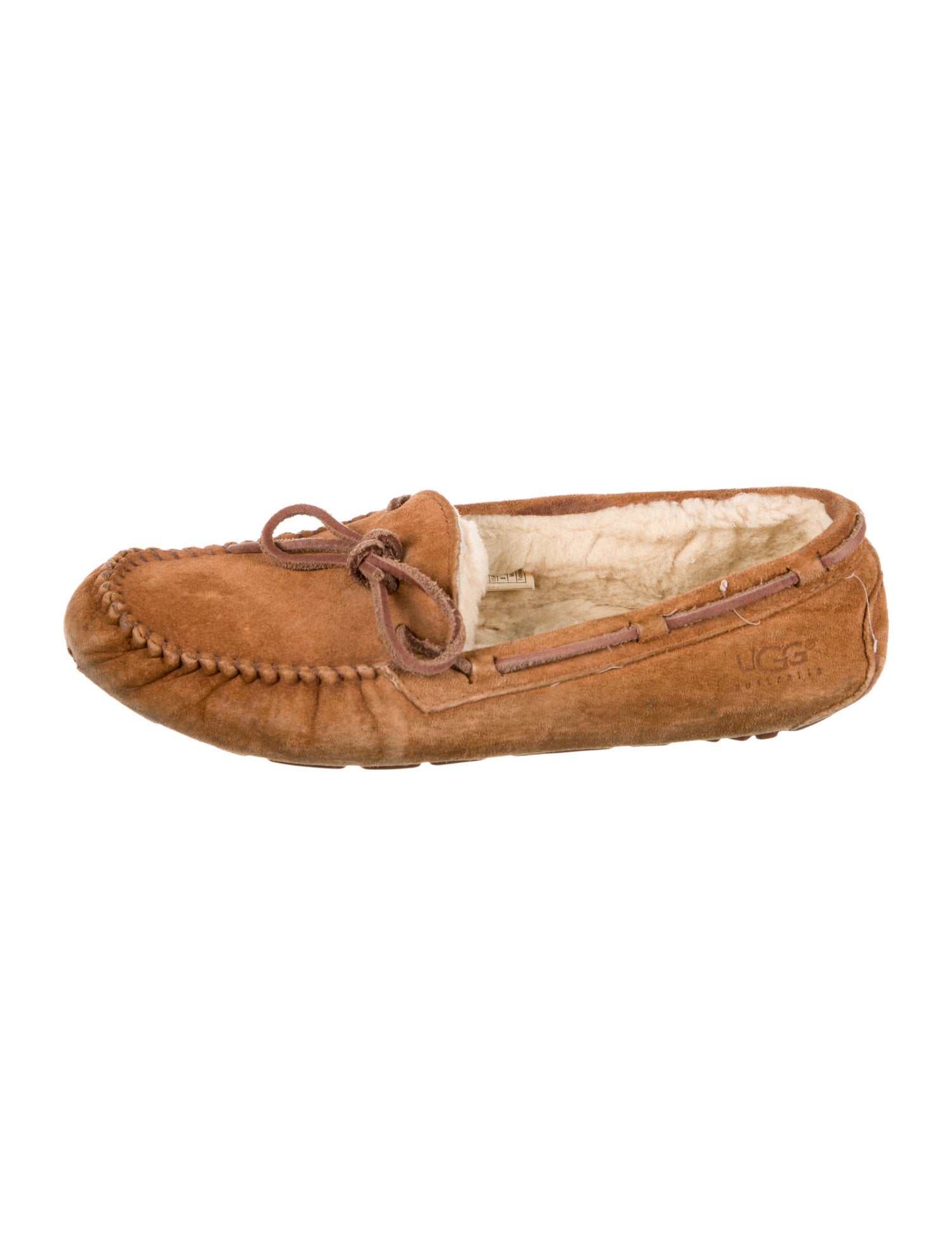 UGG Suede Fur Trim Moccasins