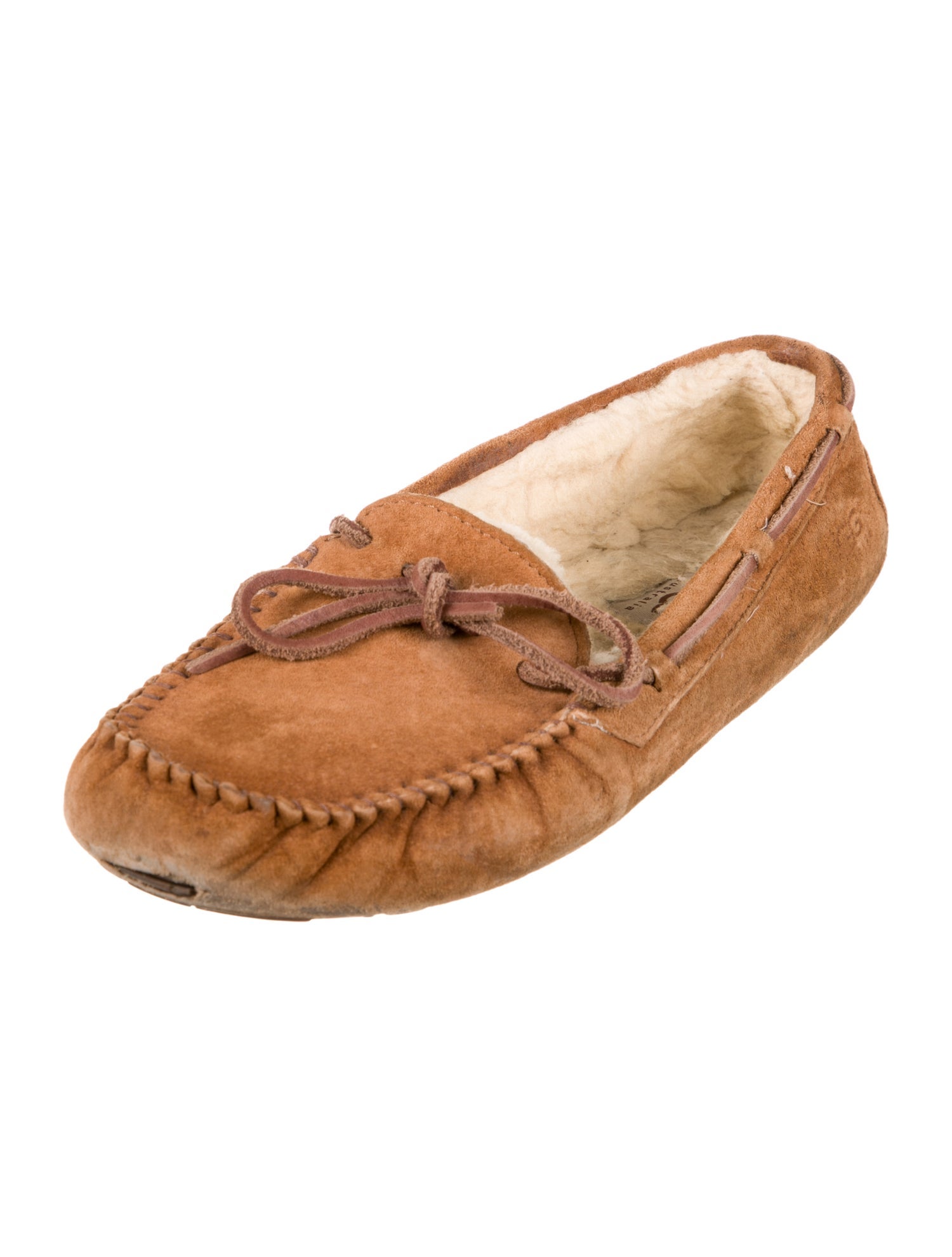 UGG Suede Fur Trim Moccasins