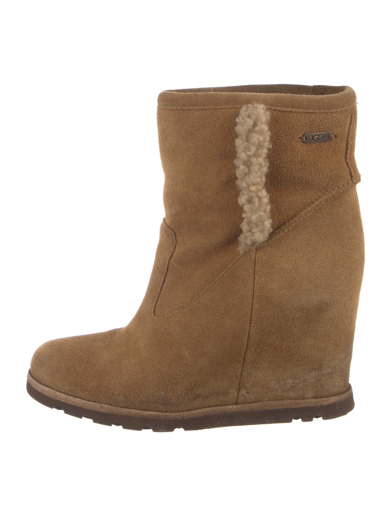 UGG Suede Fur Trim Boots