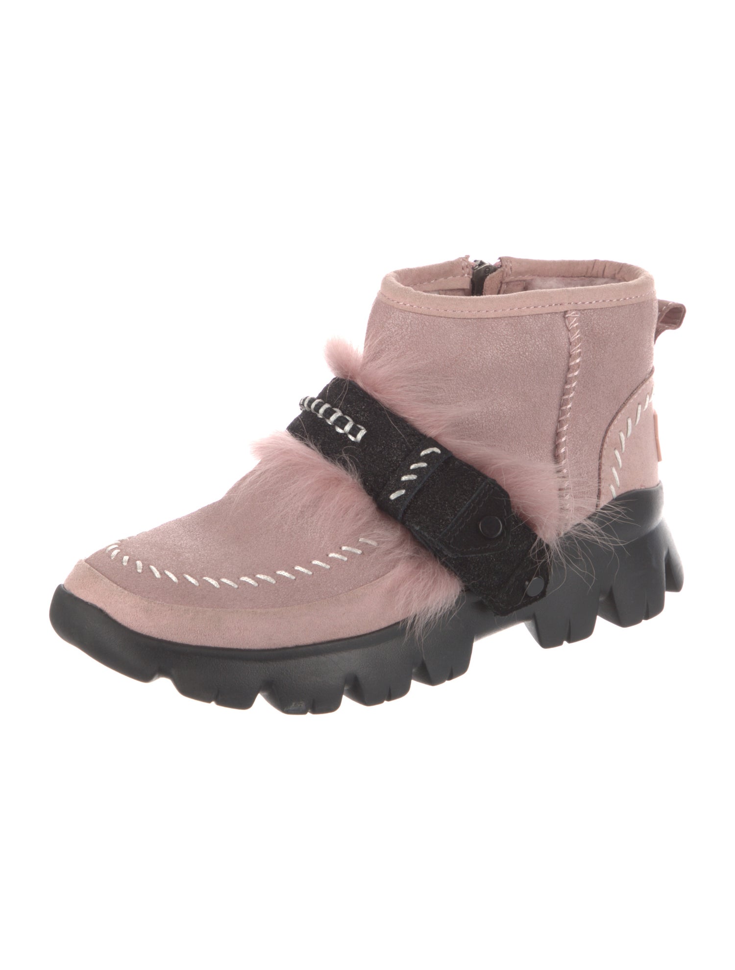 UGG Suede Faux Fur Trim Sneakers