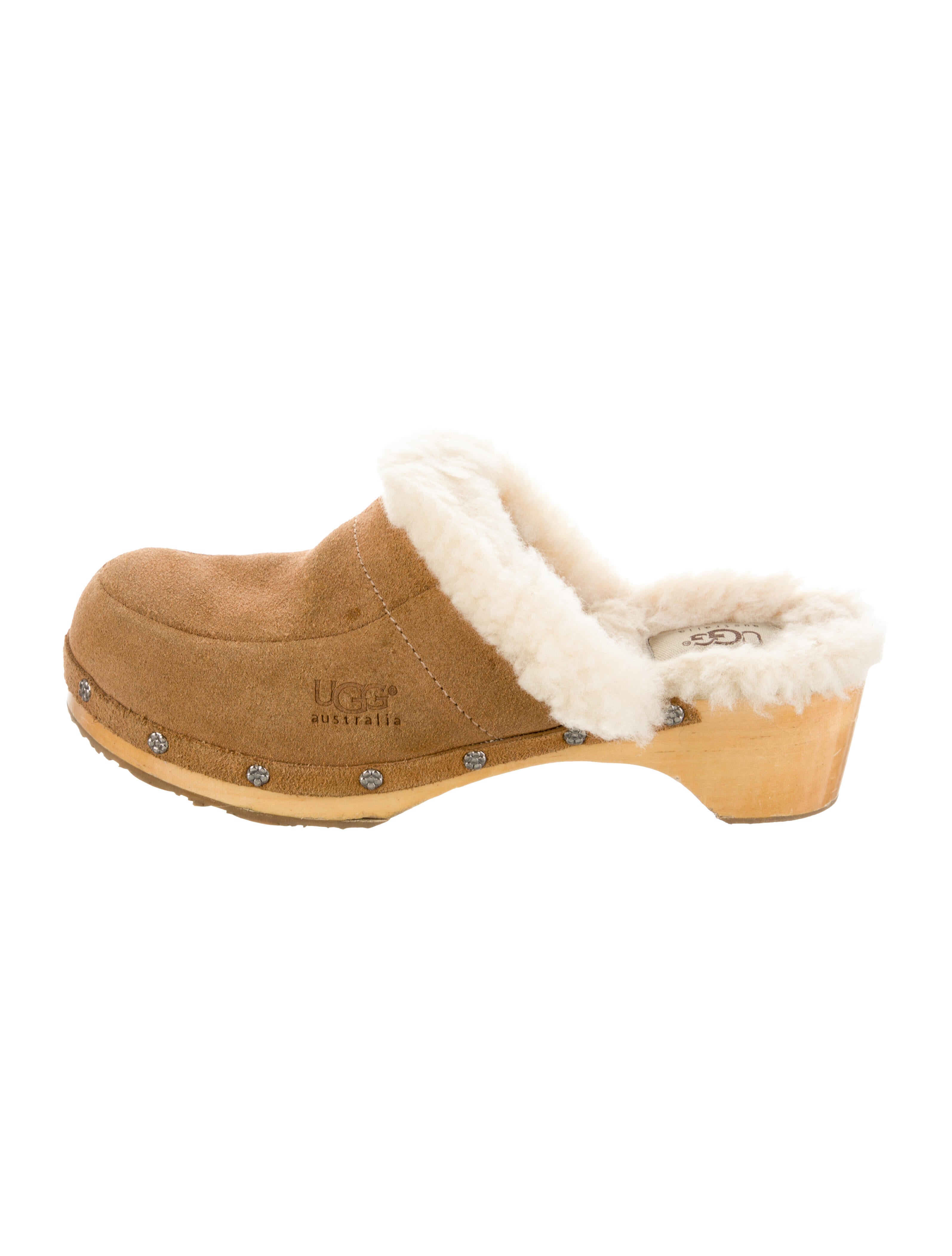 UGG Suede Fur Trim Mules