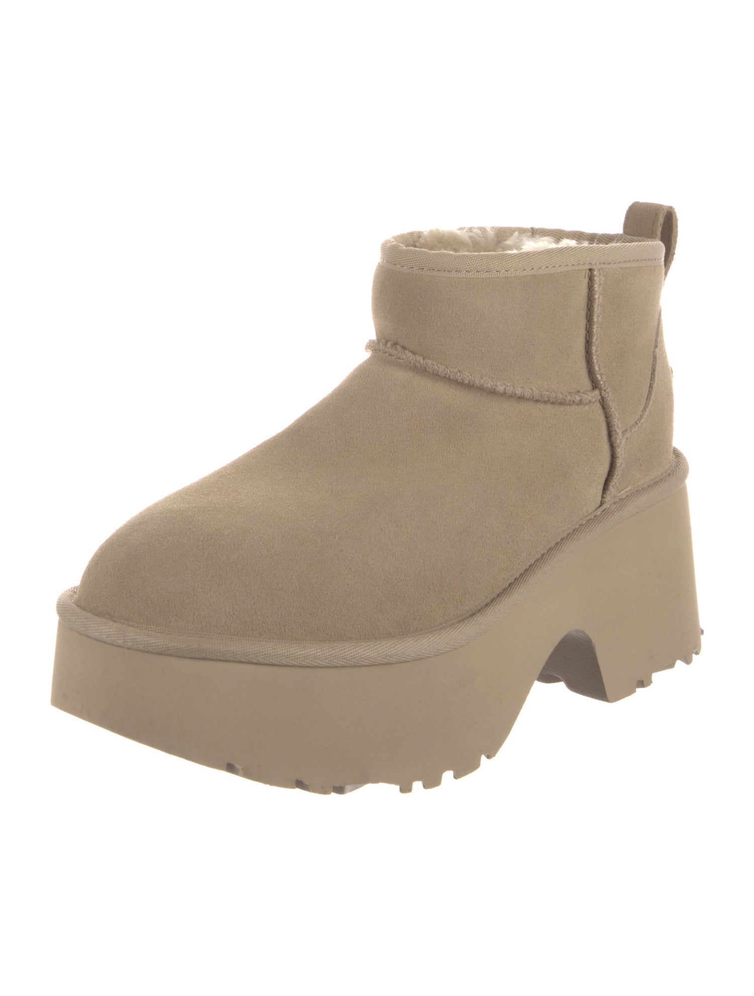 UGG Suede Fur Trim Boots