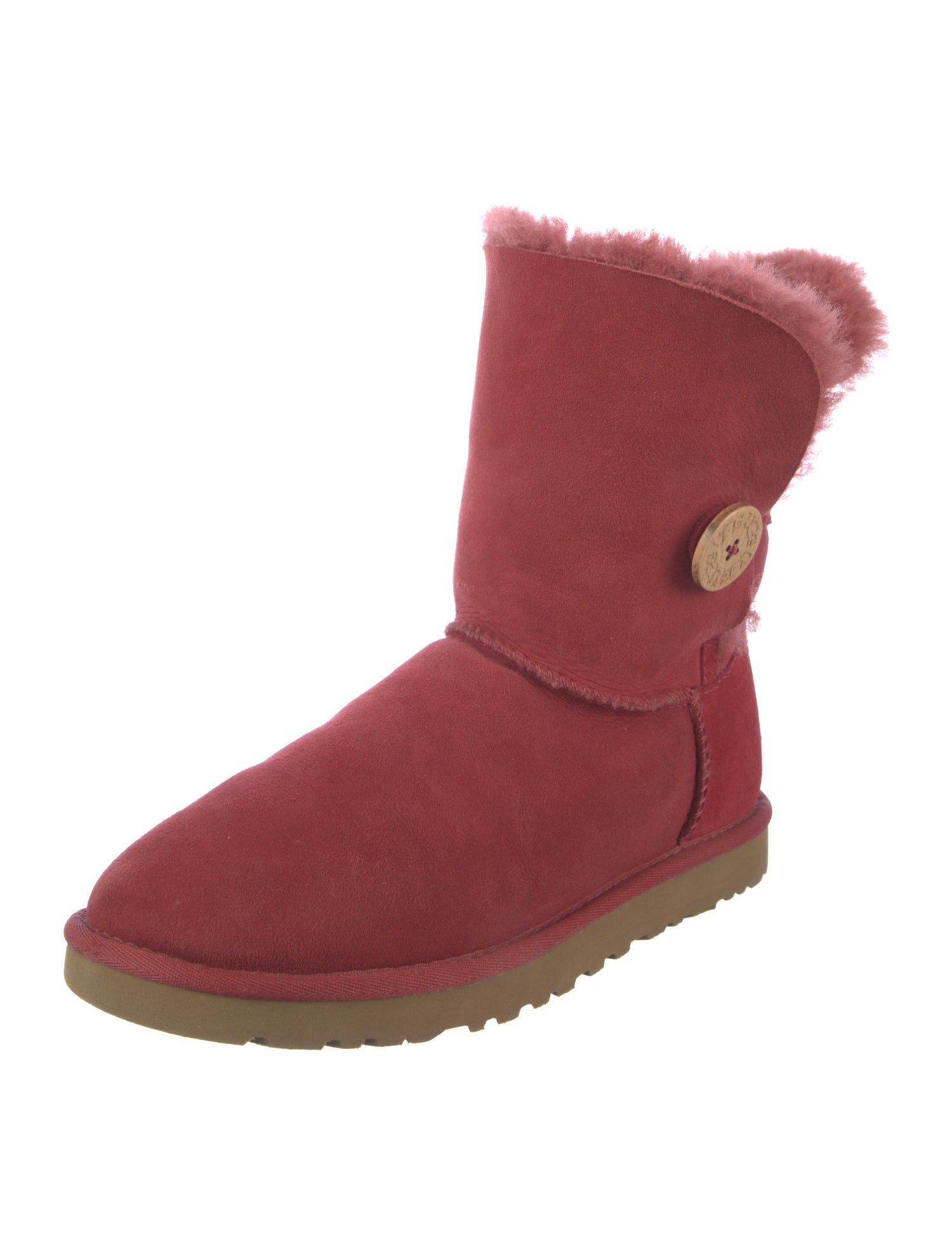 UGG Suede Fur Trim Boots