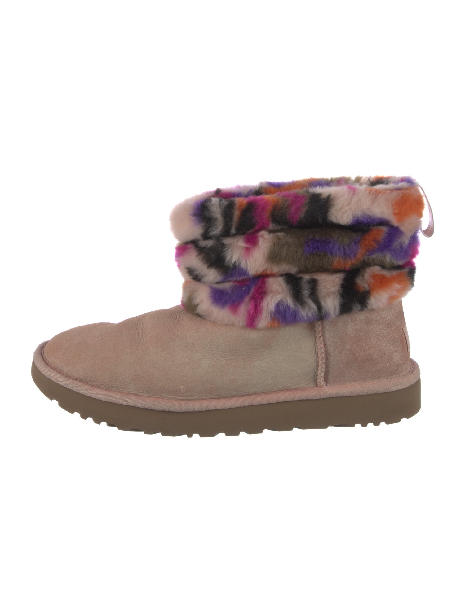 UGG Suede Faux Fur Trim Boots