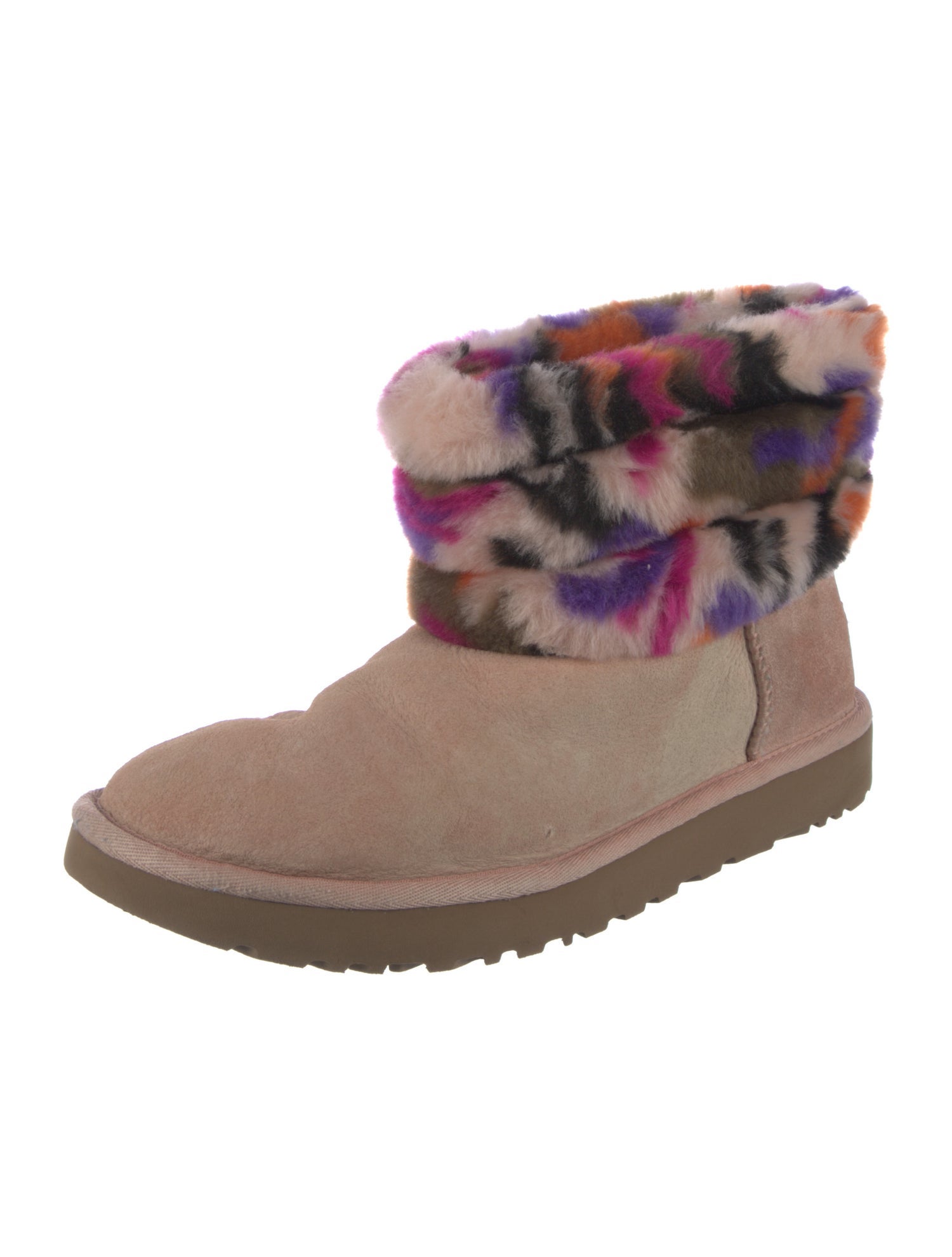 UGG Suede Faux Fur Trim Boots