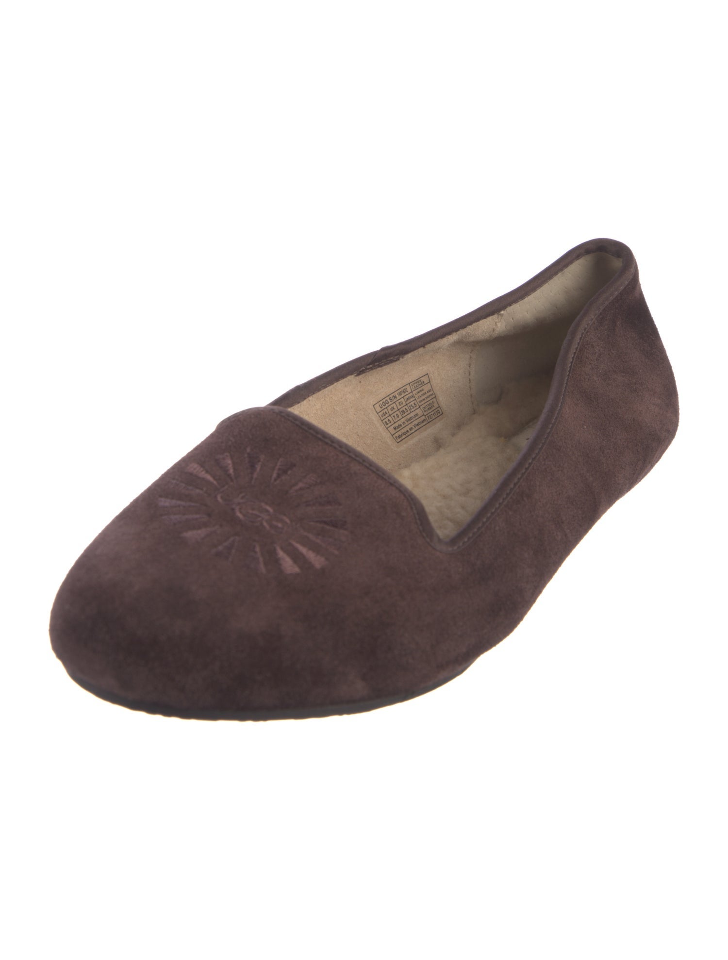 UGG Suede Embroidered Accent Flats