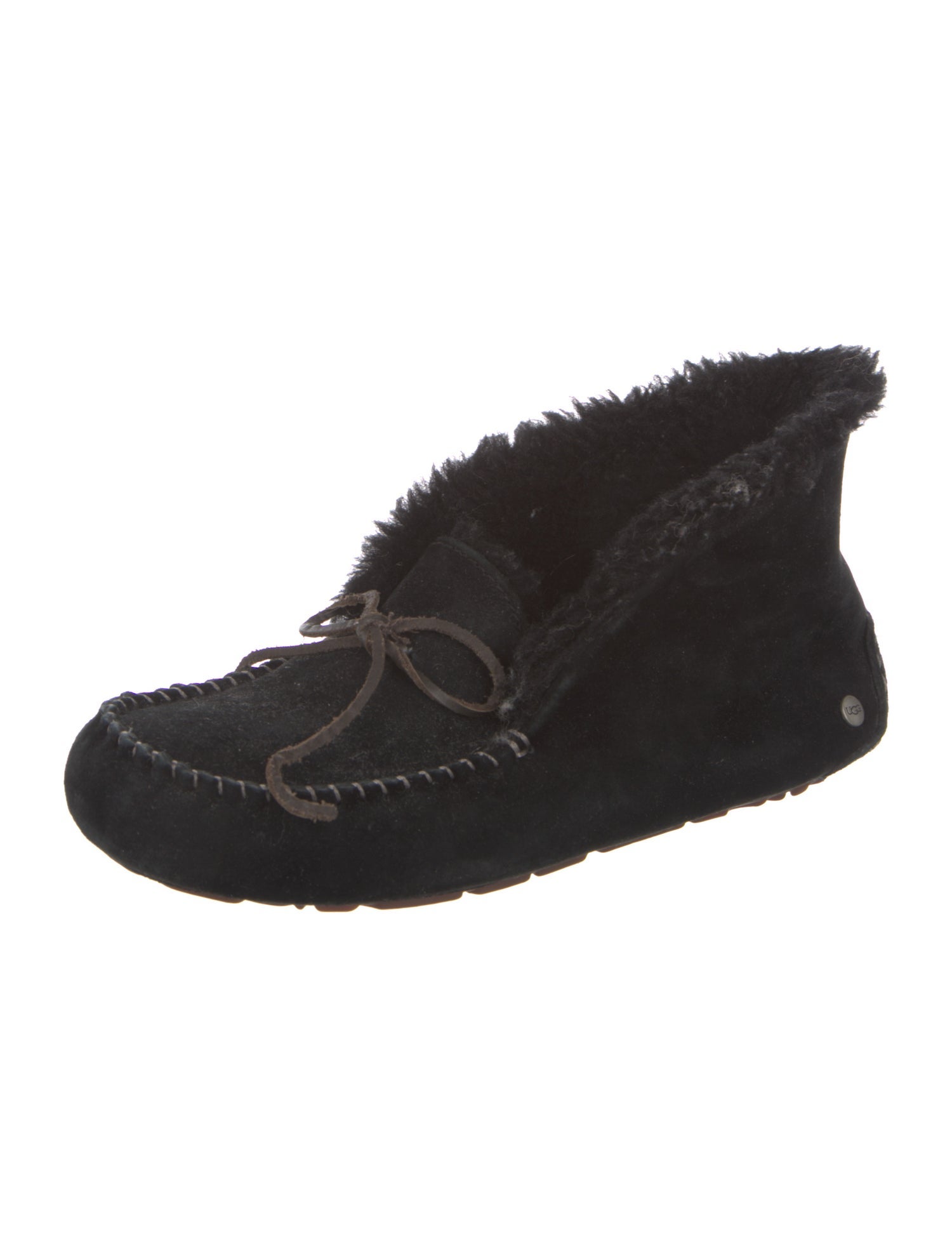 UGG Suede Leather Trim Embellishment Slippers