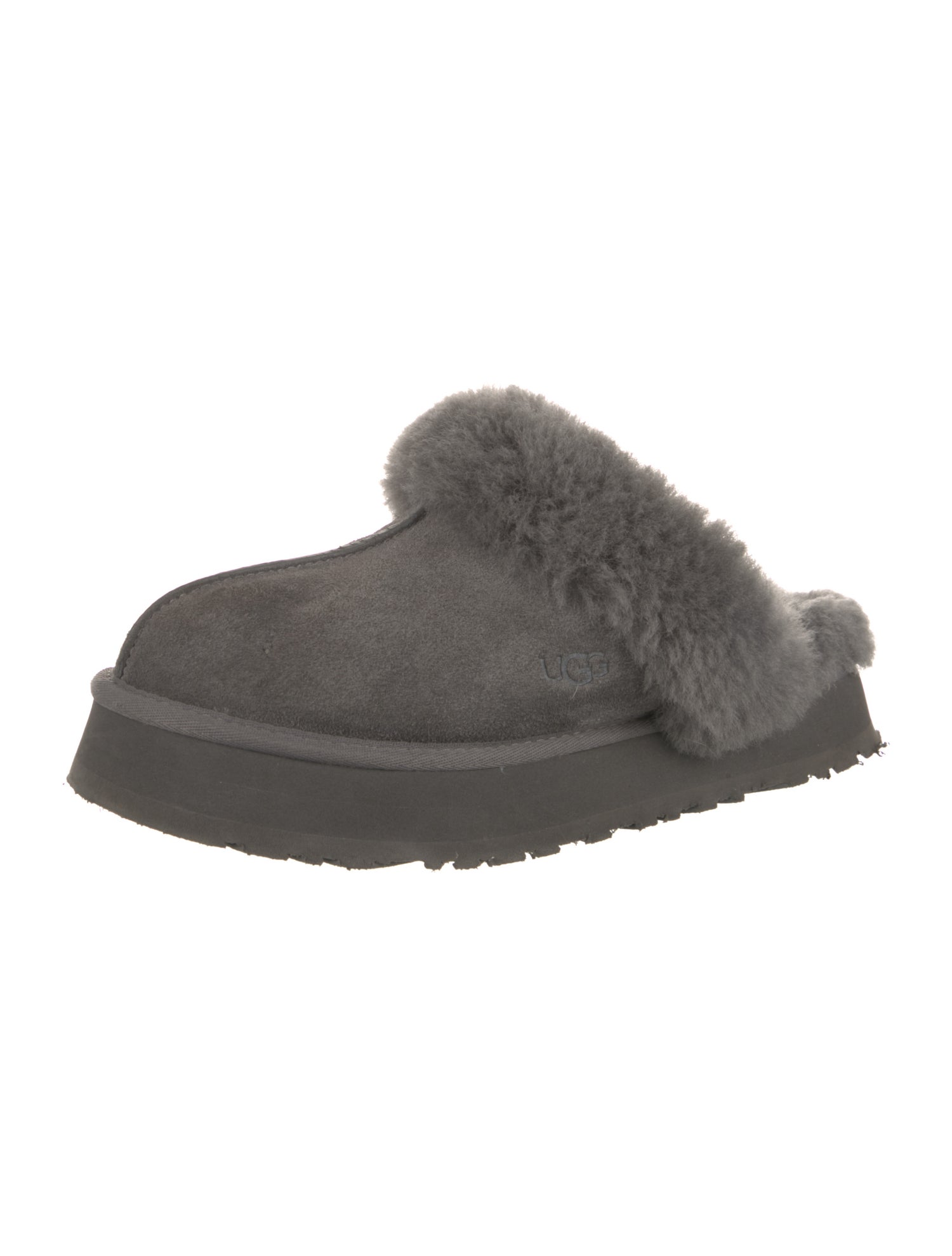 UGG Suede Fur Trim Mules