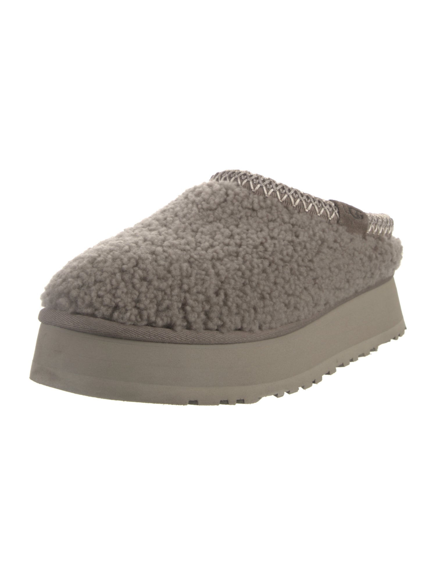 UGG Shearling Whipstitch Trim Slippers