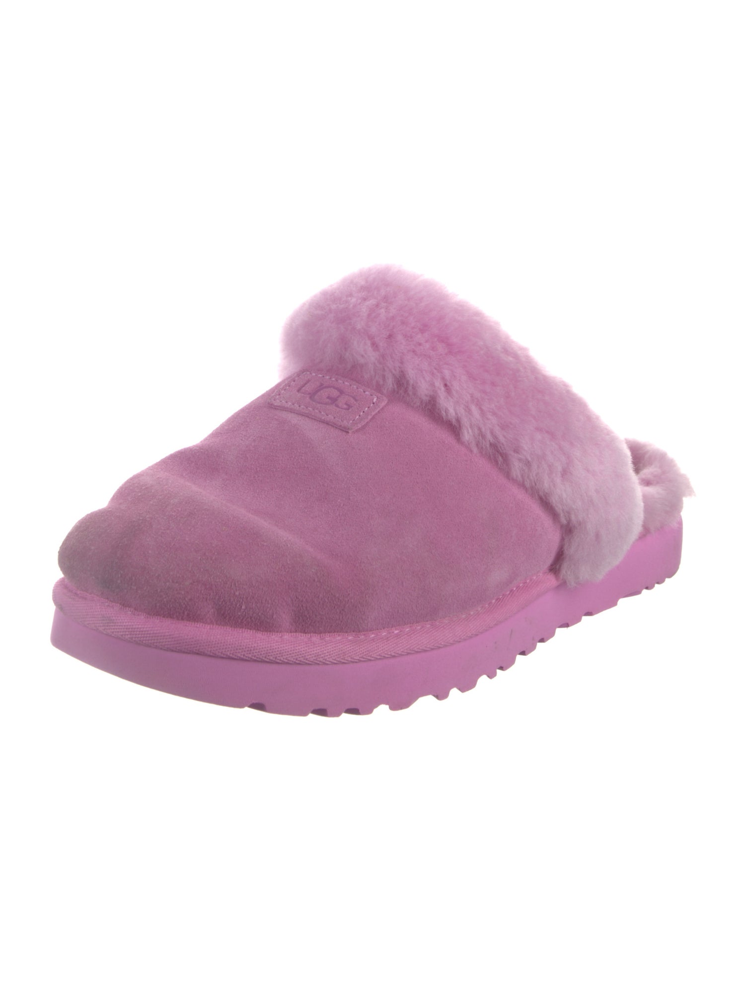 UGG Suede Faux Fur Trim Mules