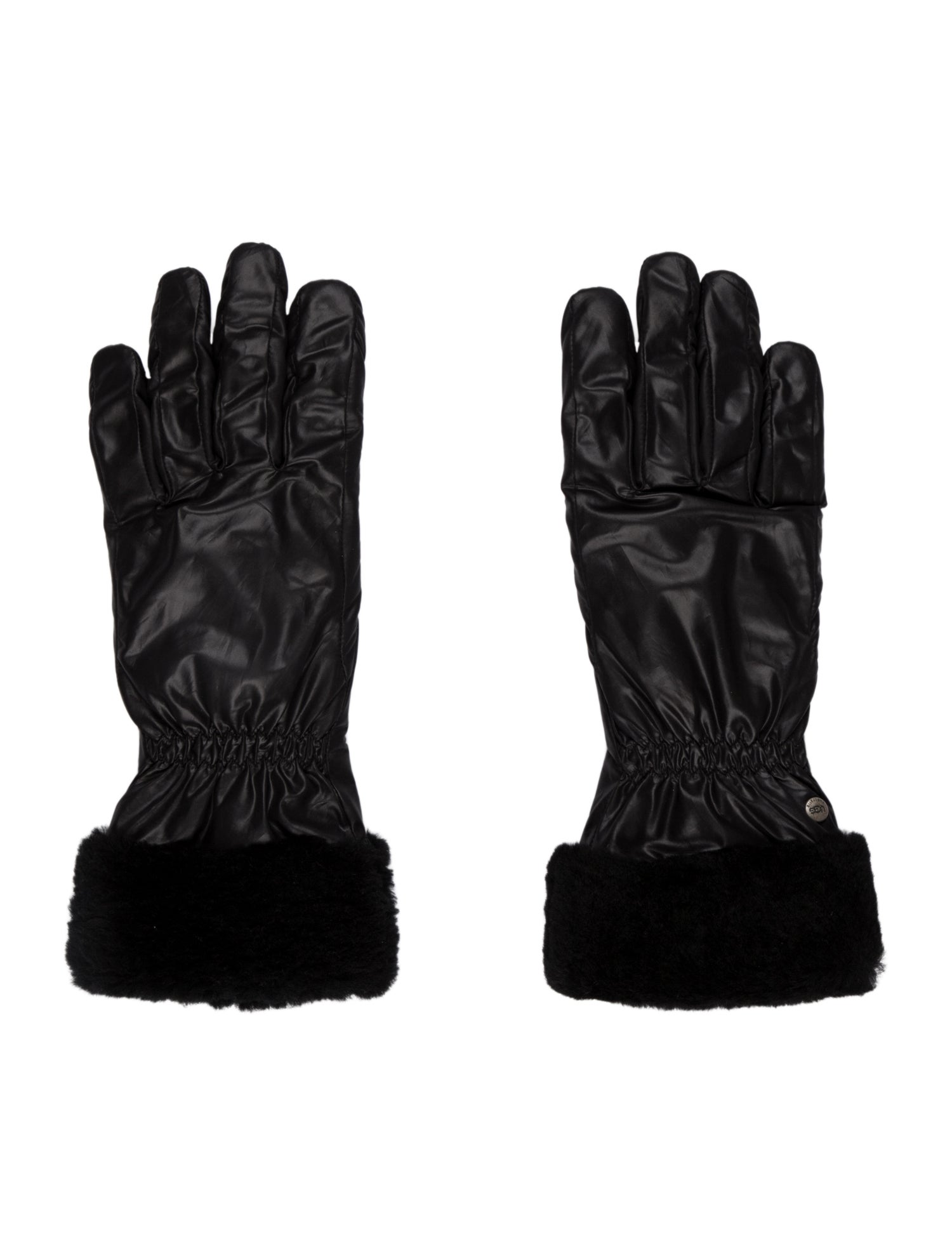 UGG Solid Fur Trim Gloves