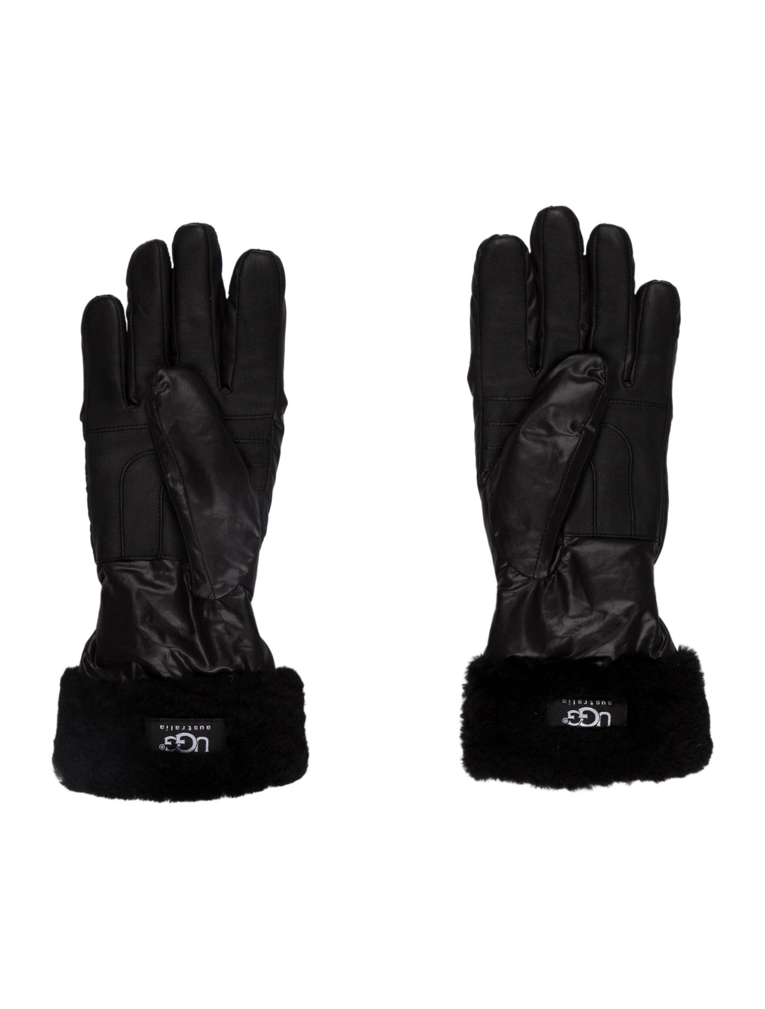 UGG Solid Fur Trim Gloves