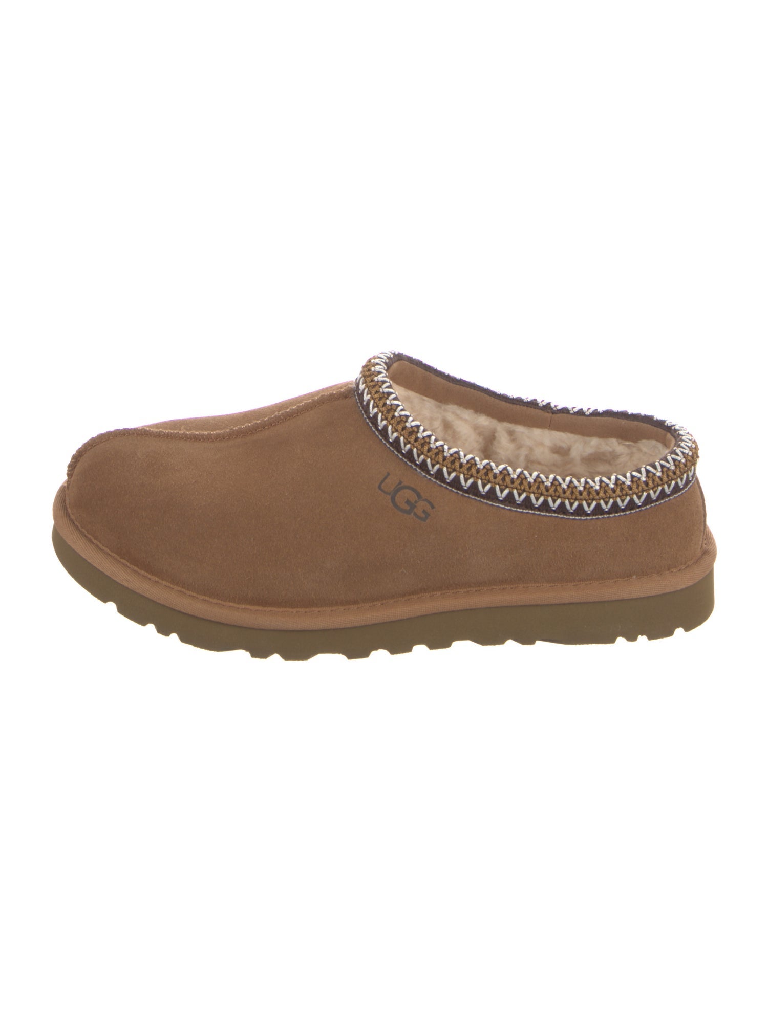 UGG Suede Whipstitch Trim Slippers