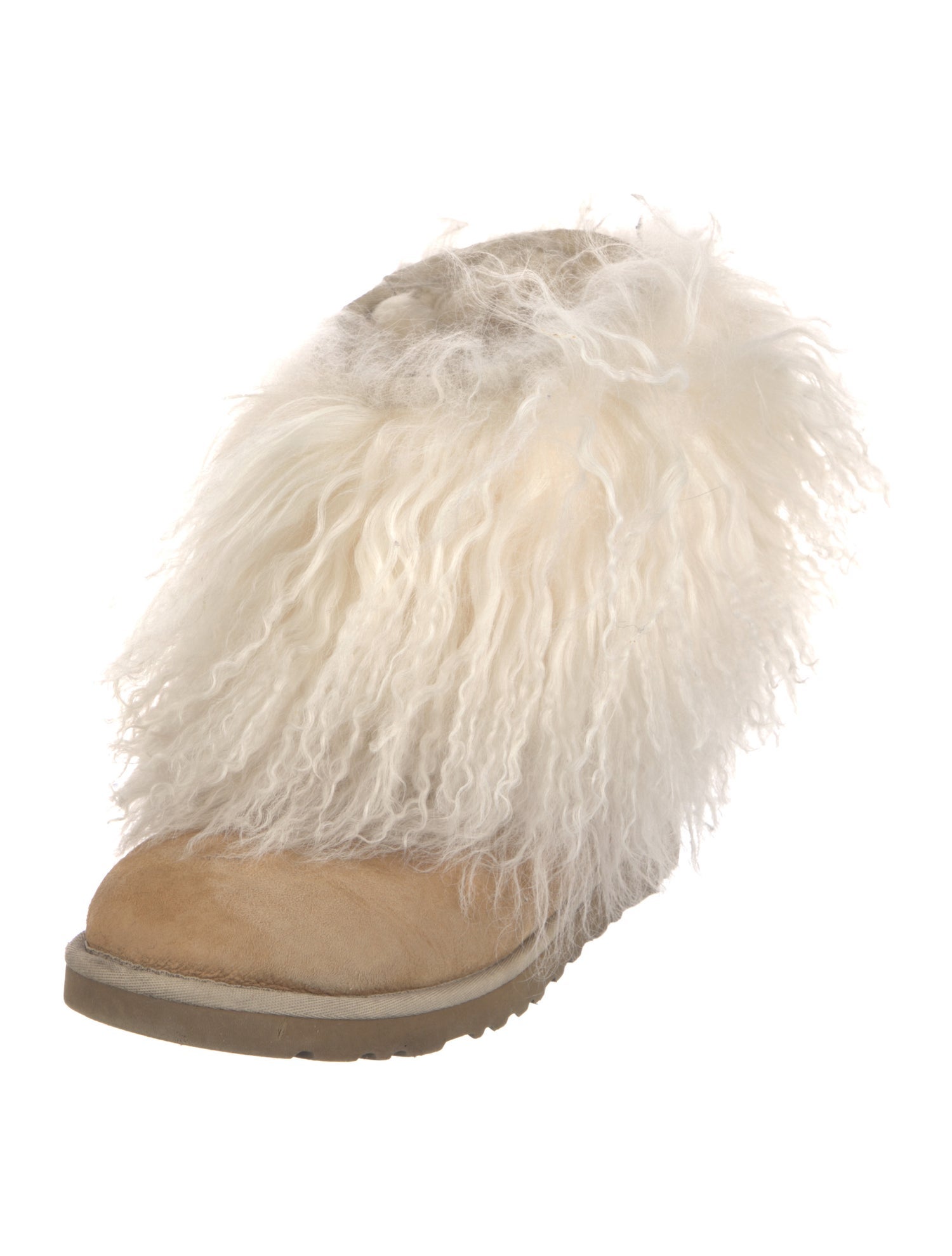 UGG Suede Fur Trim Boots