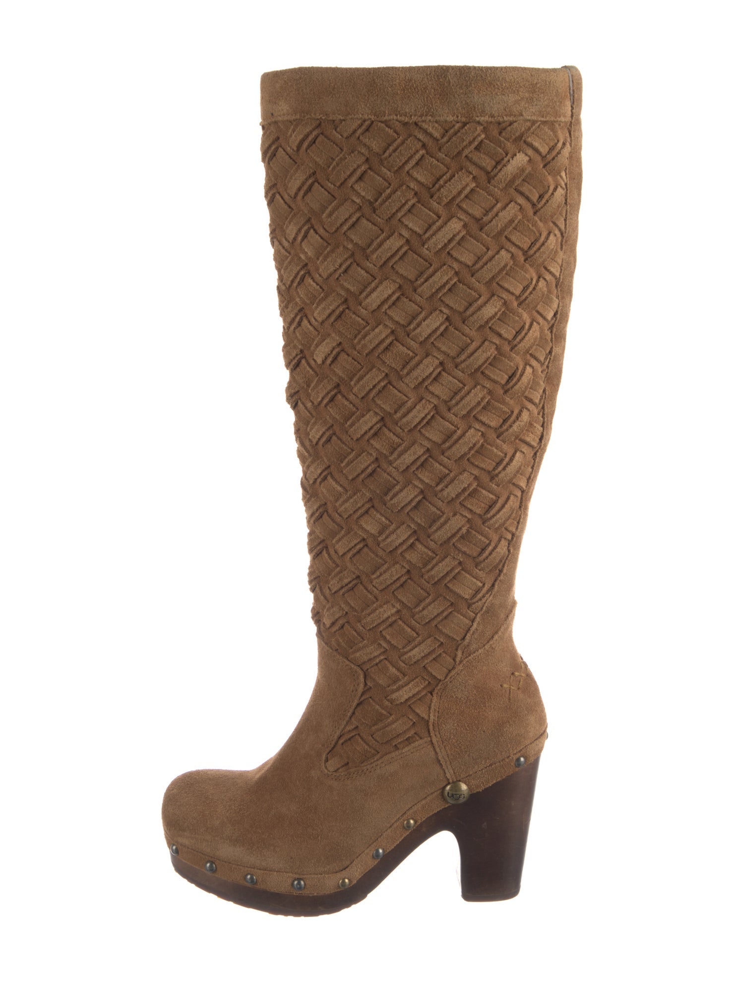 UGG Suede Patterned Lace-Up Boots