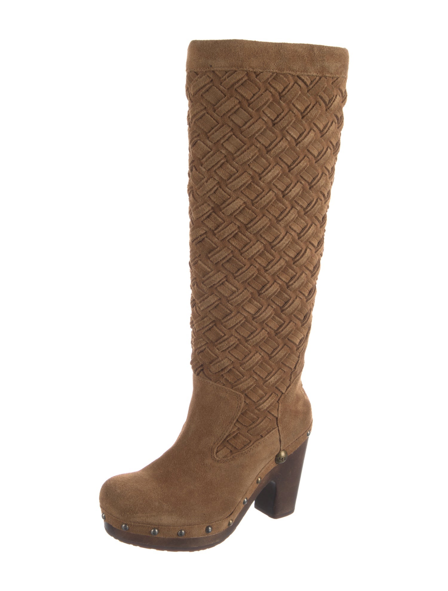 UGG Suede Patterned Lace-Up Boots