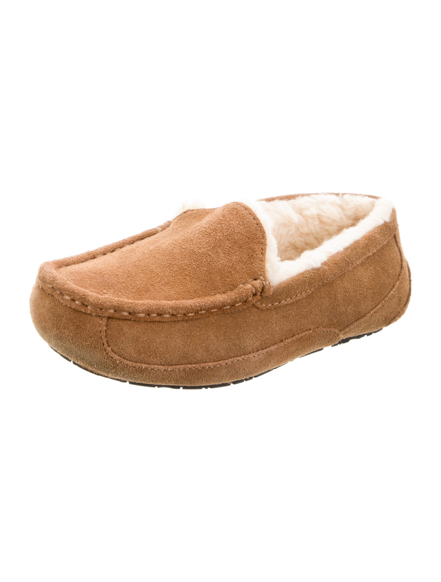 UGG Suede Fur Trim Moccasins