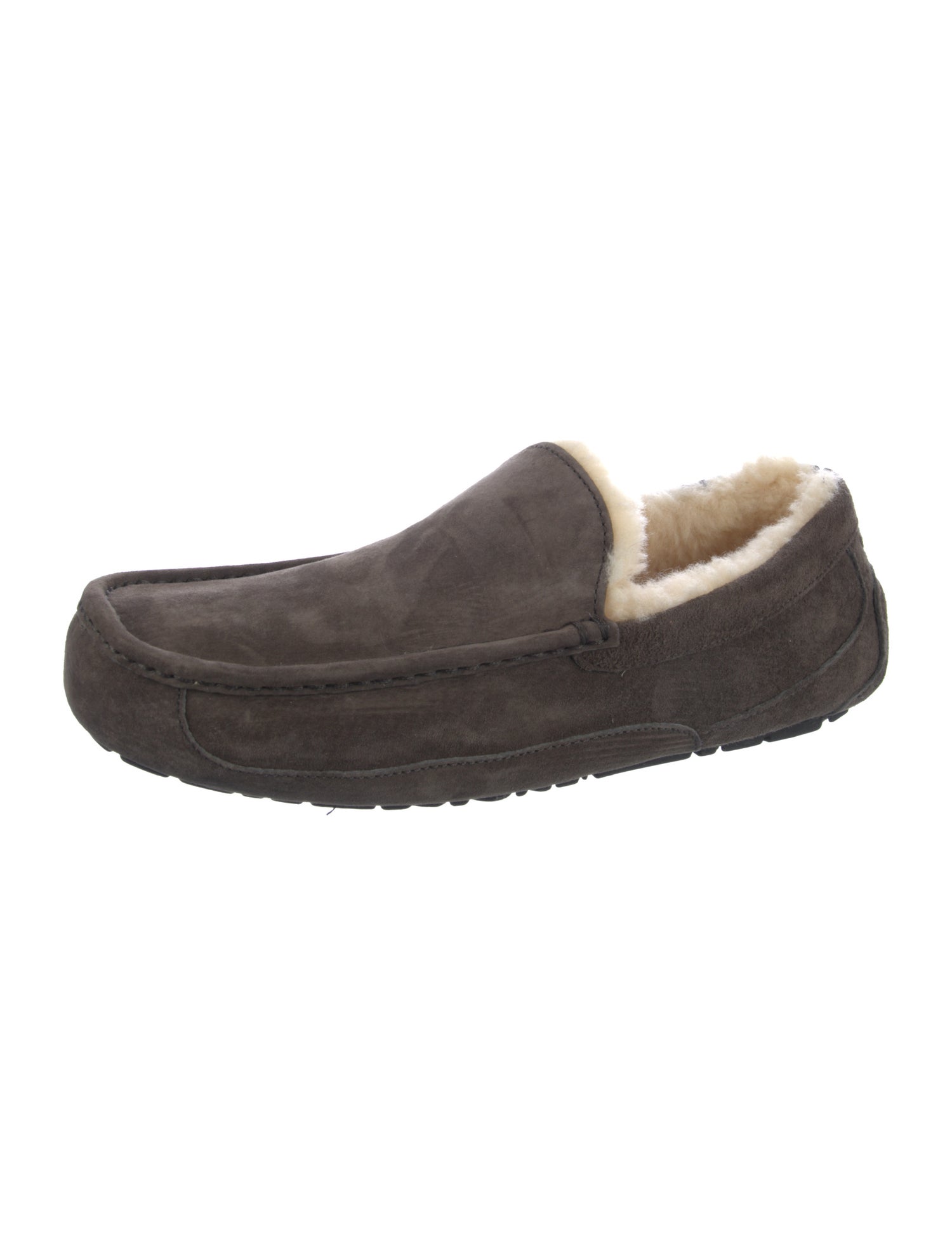 UGG Suede Fur Trim Loafers