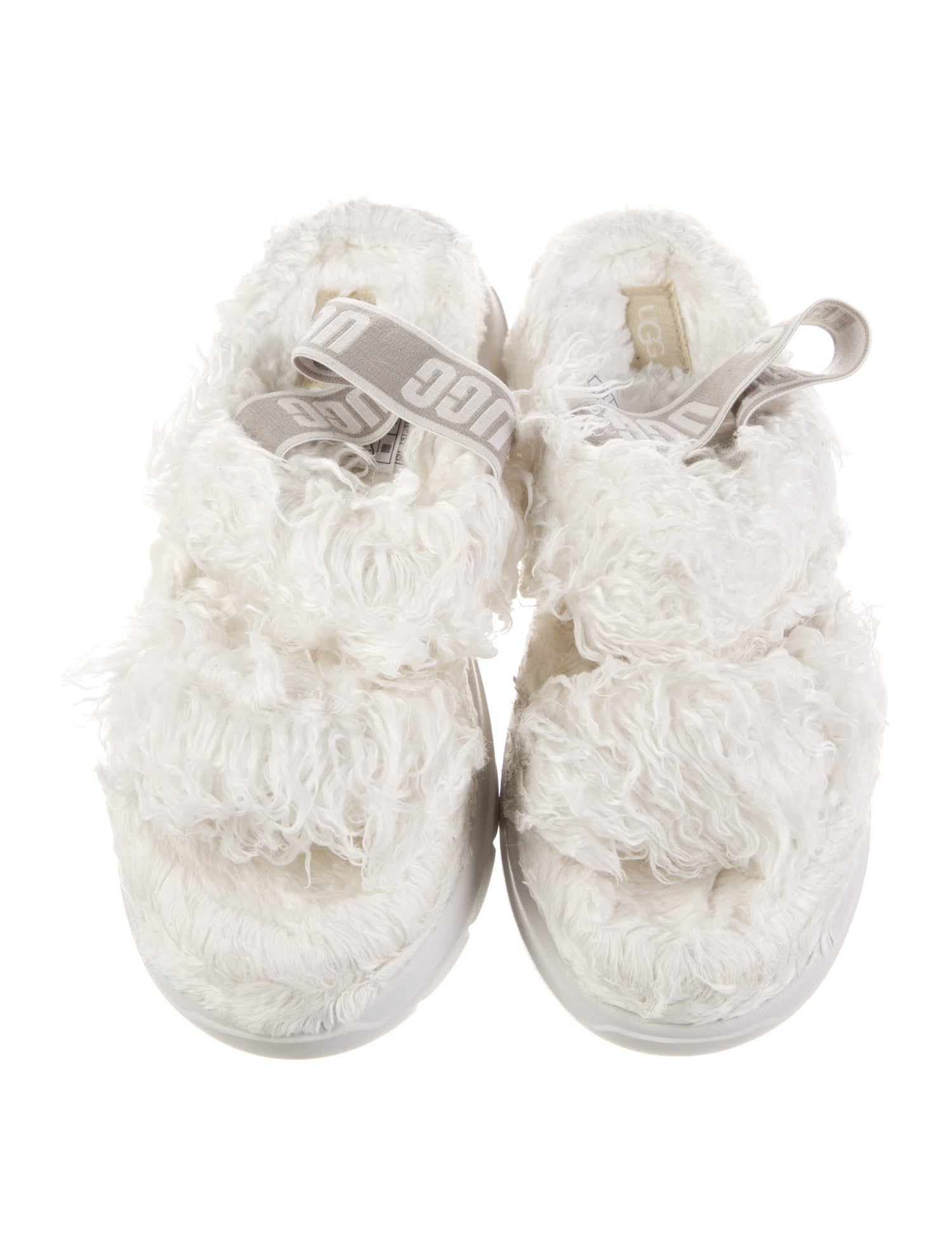 Shearling Patterned Slingback Sandals