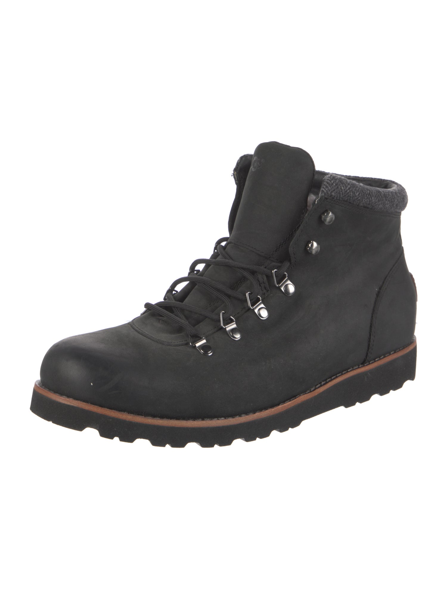 UGG Leather Fur Trim Hiking Boots