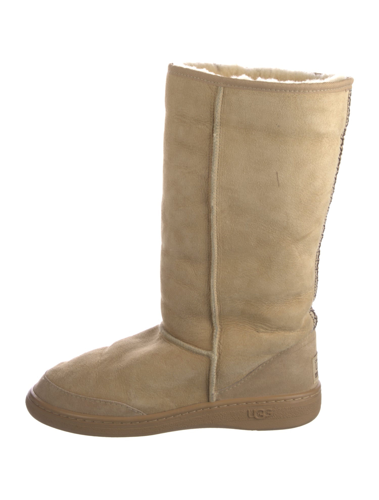 UGG Suede Fur Trim Boots