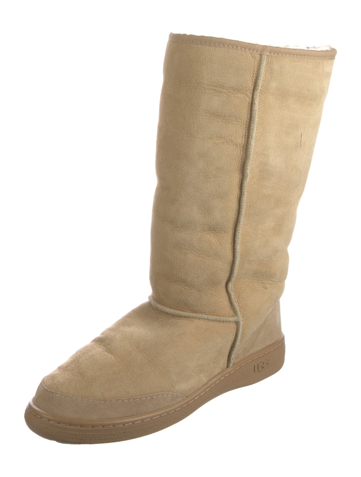 UGG Suede Fur Trim Boots