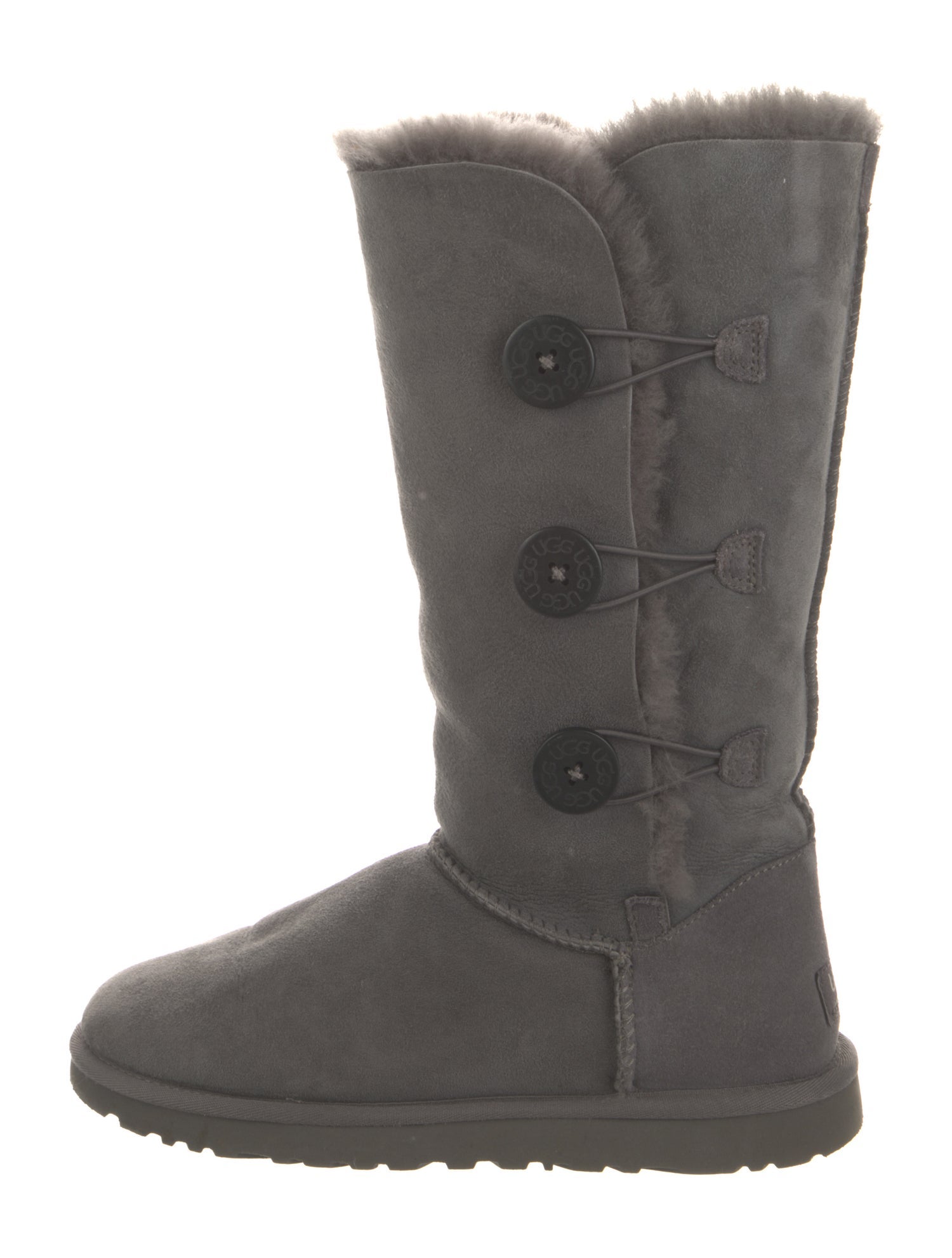UGG Suede Fur Trim Boots