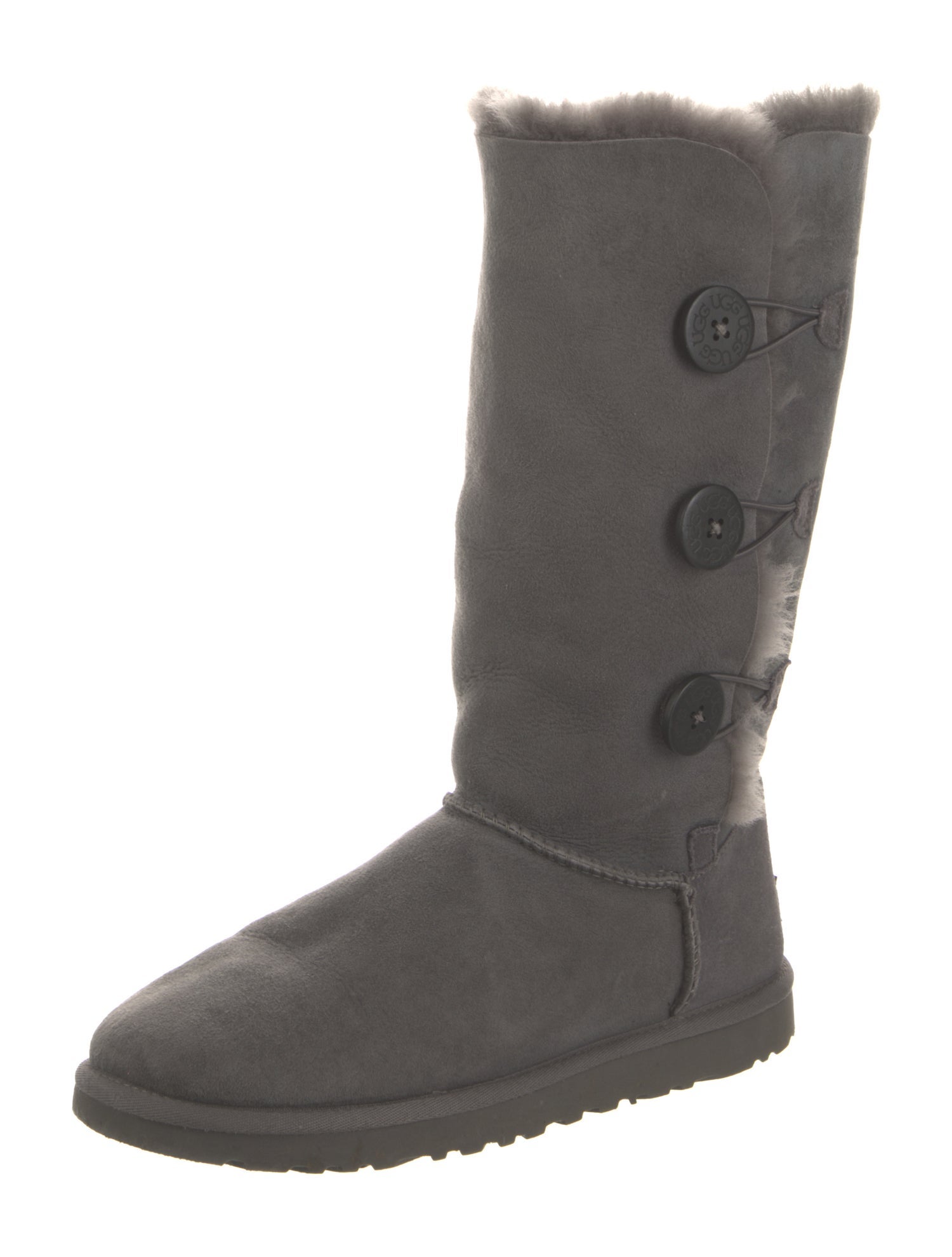 UGG Suede Fur Trim Boots