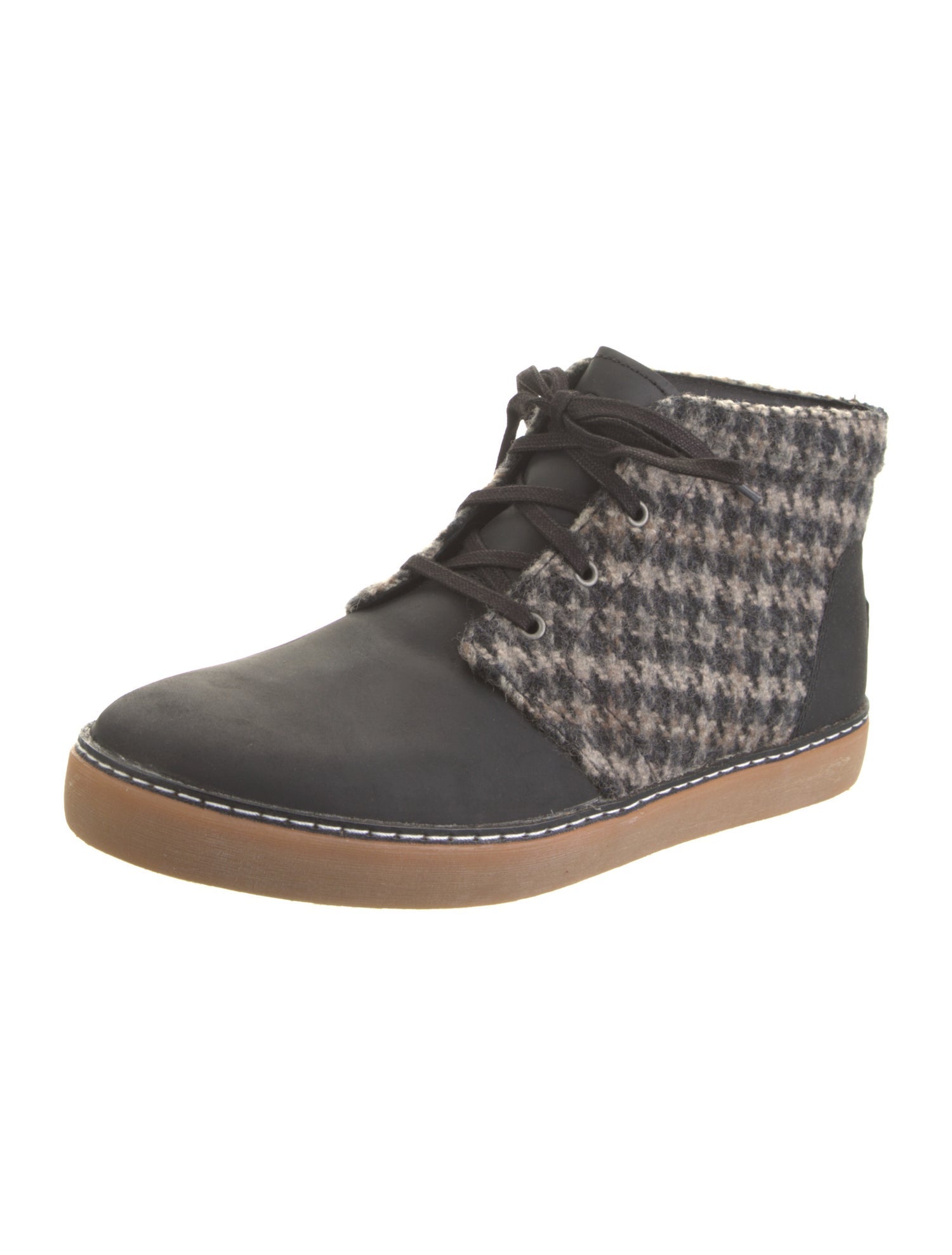 UGG Leather Houndstooth Print Lace-Up Boots w/ Tags