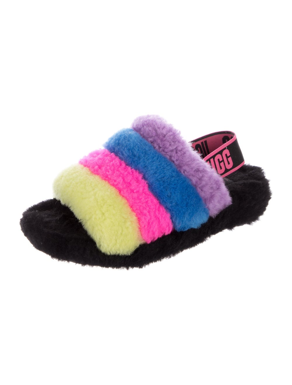 UGG Shearling Colorblock Pattern Slingback Sandals - image 2