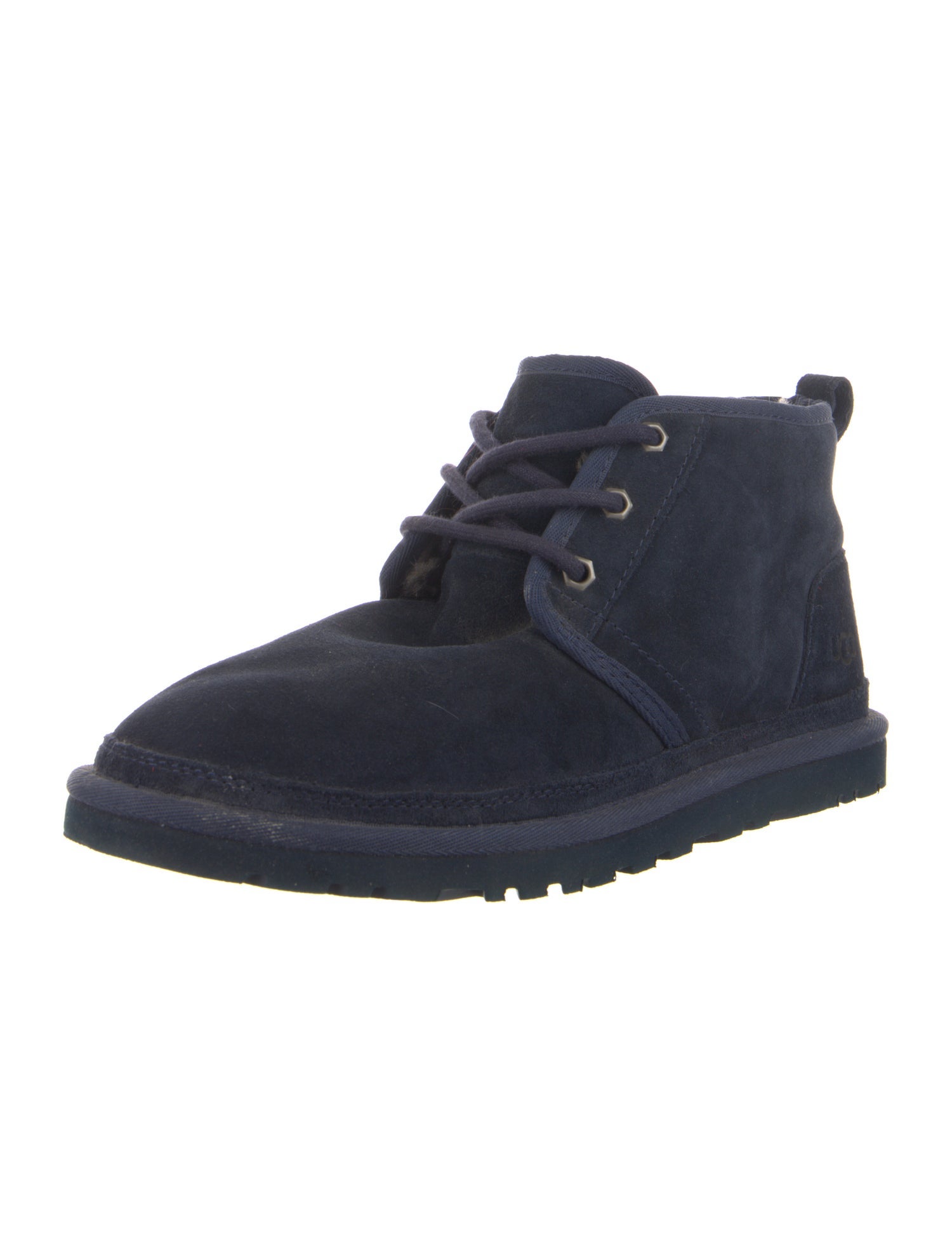 UGG Suede Fur Trim Lace-Up Boots