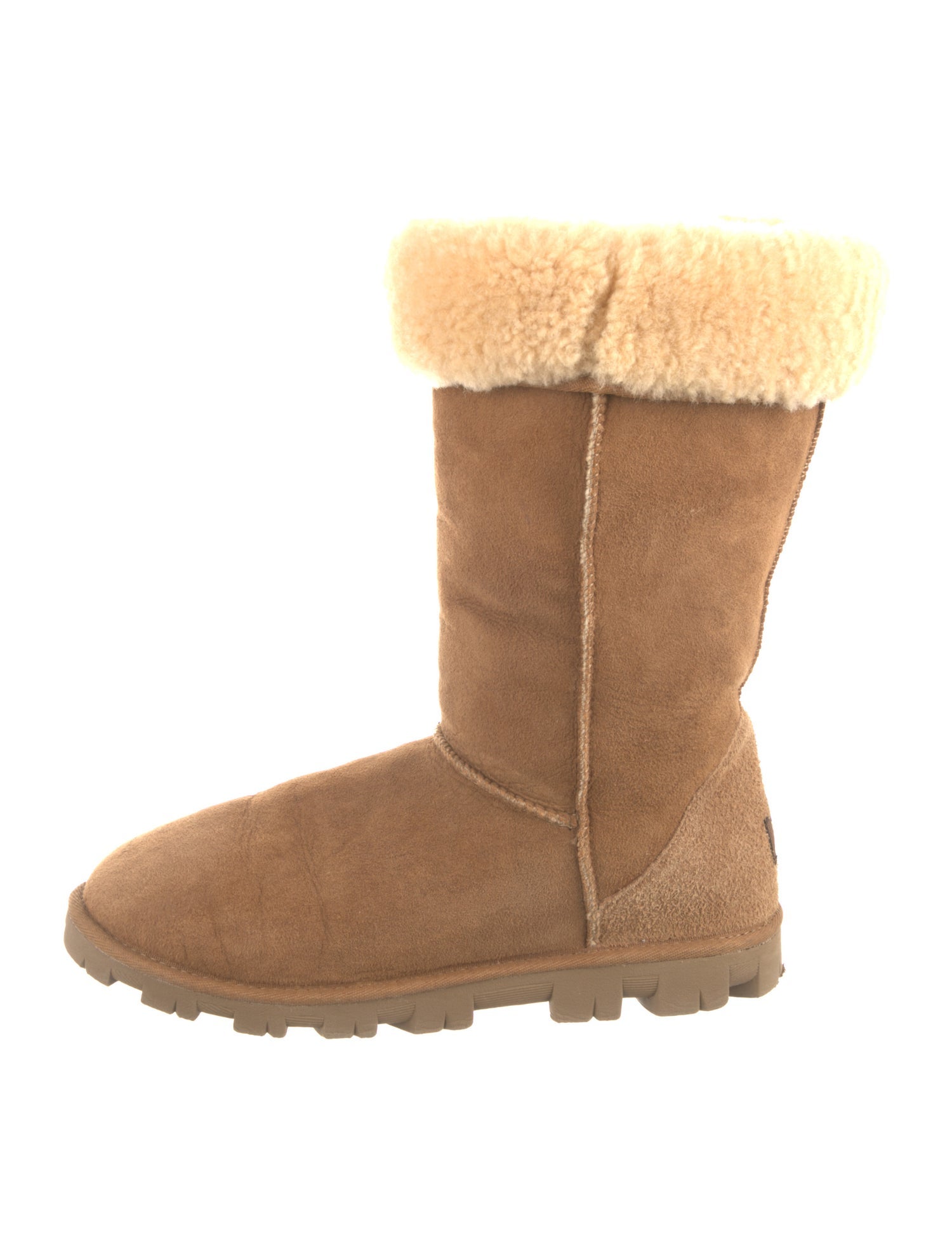 UGG Suede Fur Trim Boots