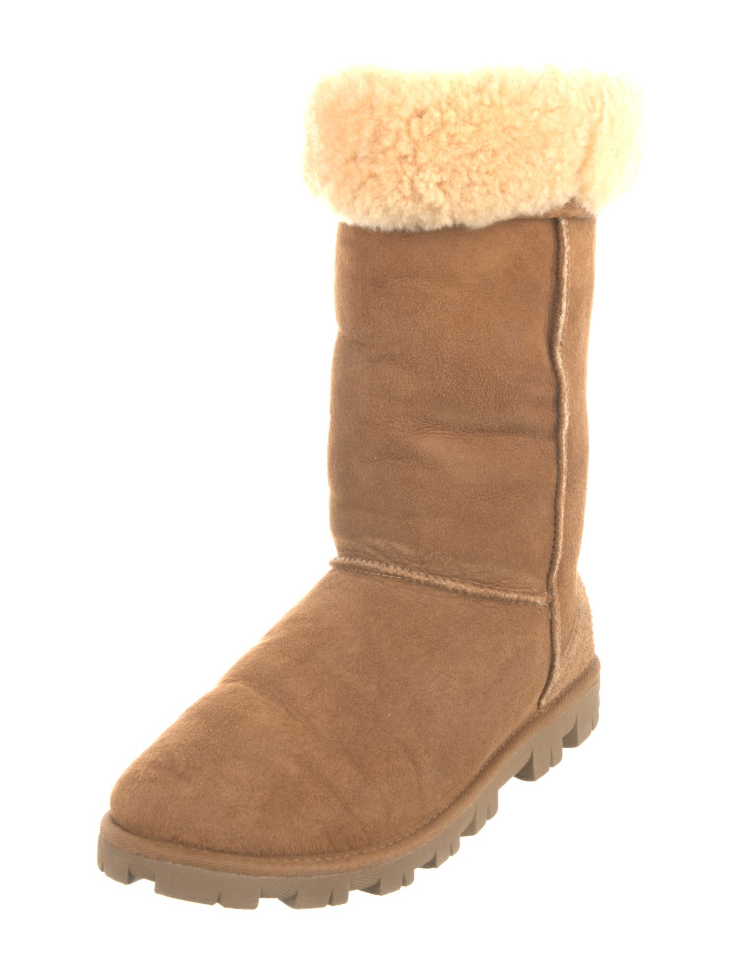 UGG Suede Fur Trim Boots