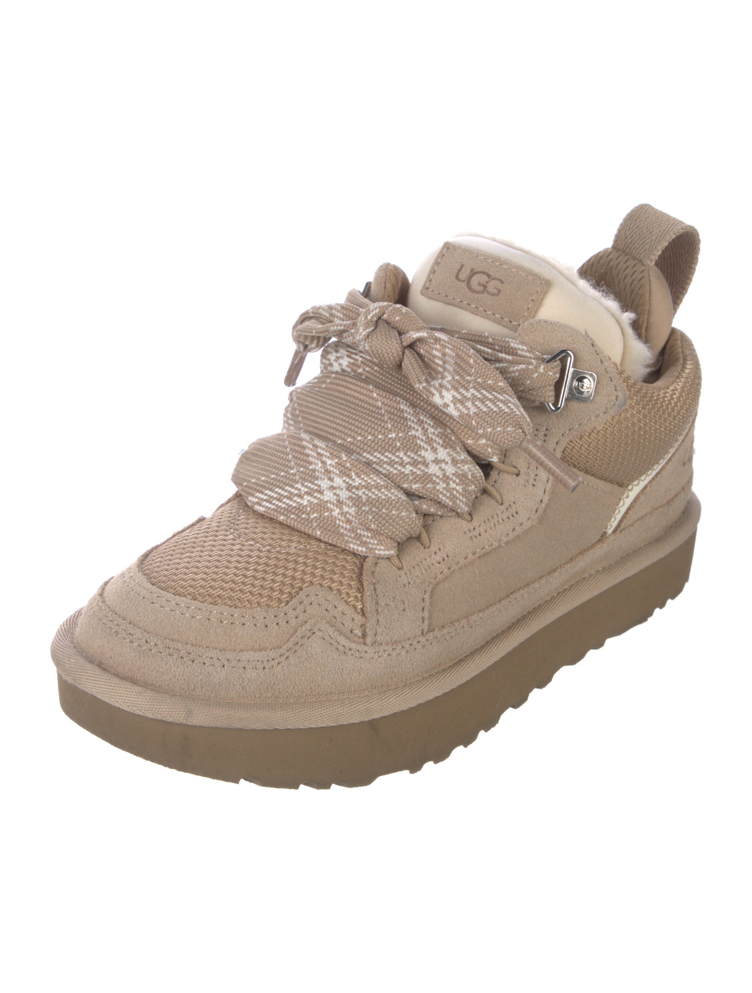 UGG Suede Fur Trim Chunky Sneakers