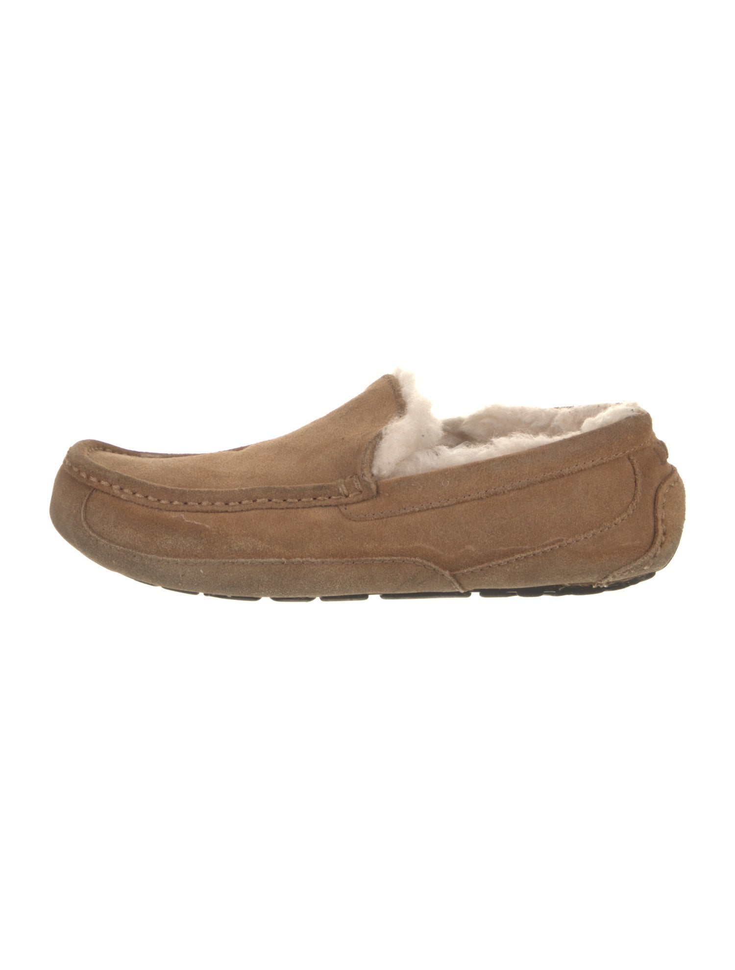 UGG Suede Faux Fur Trim Slippers