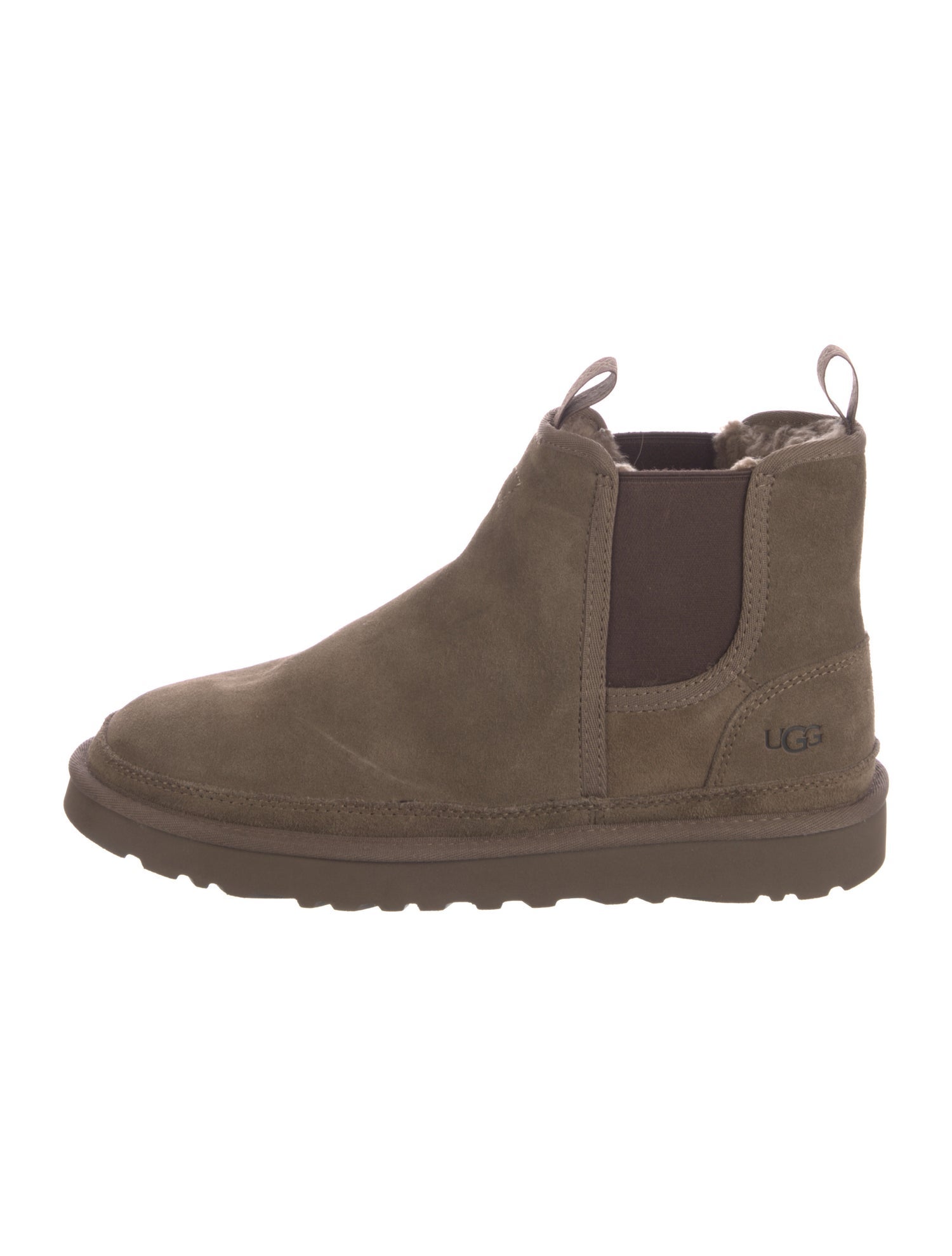 UGG Suede Fur Trim Chelsea Boots