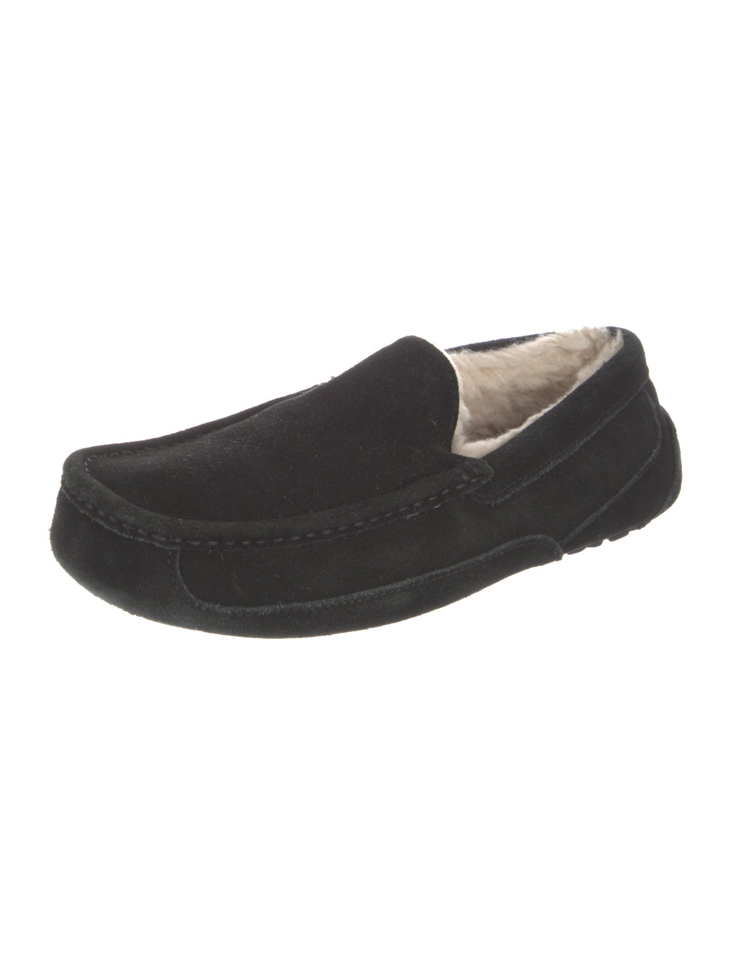 UGG Suede Fur Trim Slides